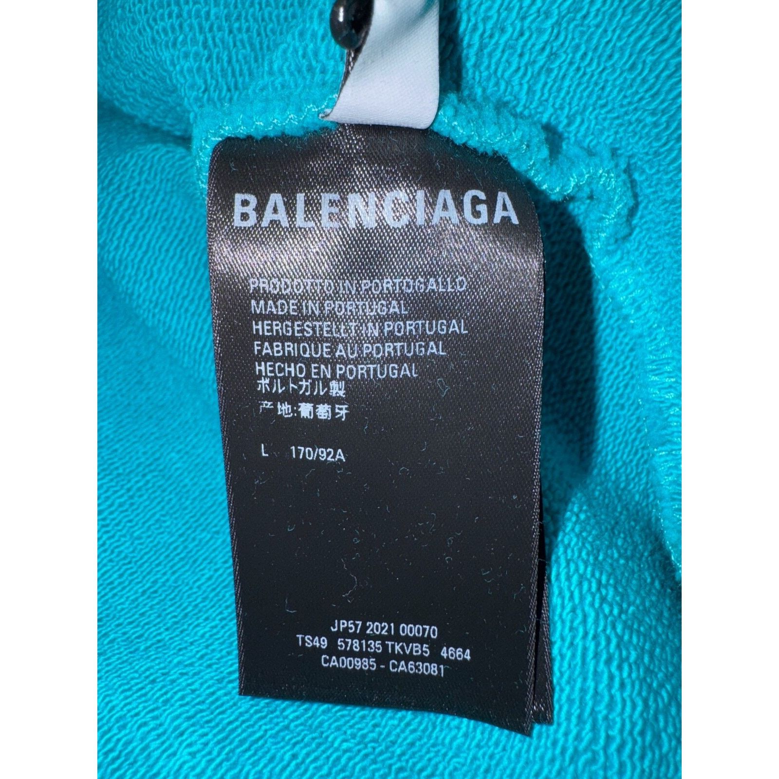 Balenciaga Balenciaga Logo Oversized Turquoise Blue Hoodie Cotton Large Size US L / EU 52-54 / 3 - 10 Thumbnail