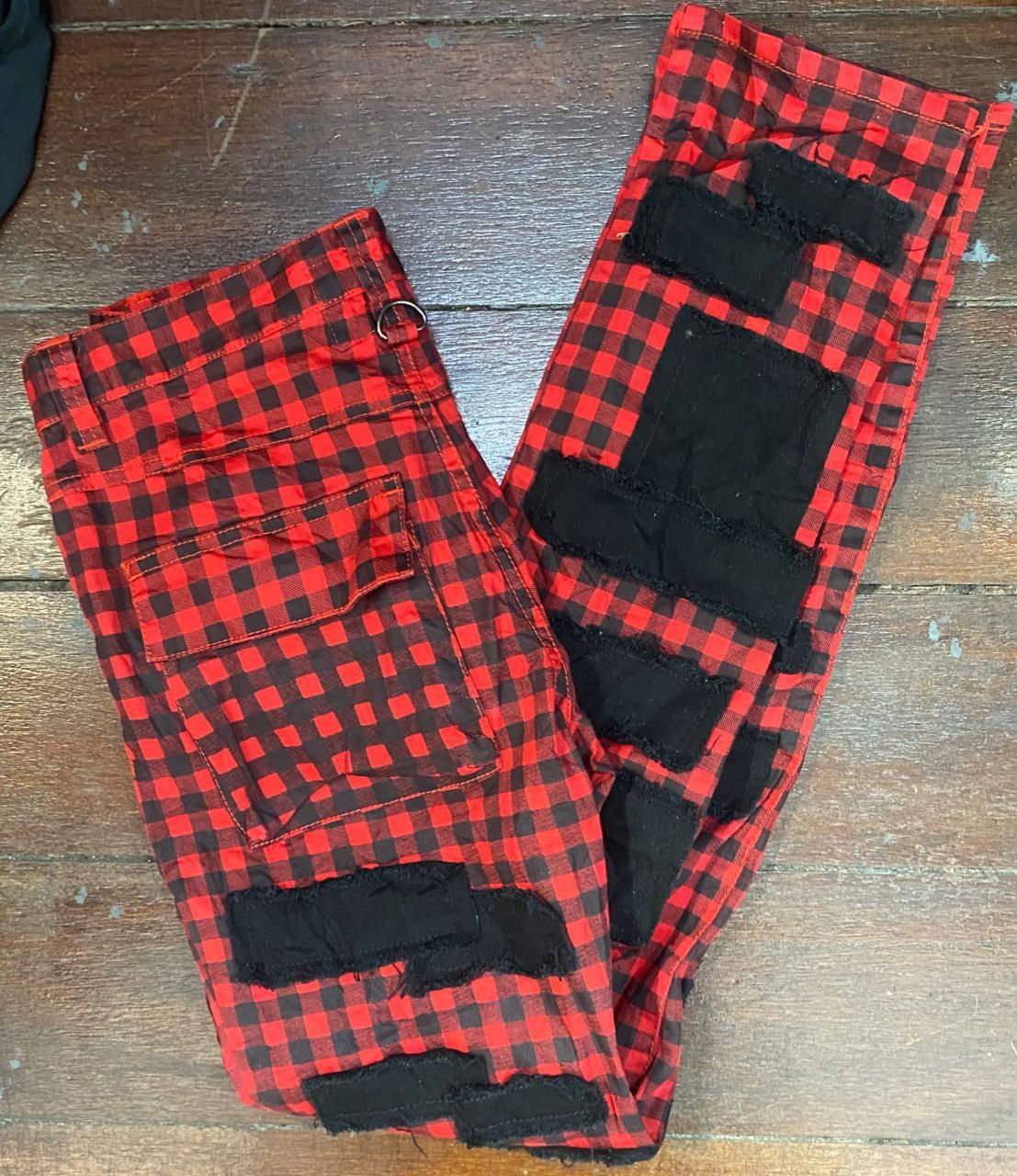 Japanese Brand × Seditionaries Best price 🔥Jury black patchwork distressed pants Size US 29 - 9 Thumbnail