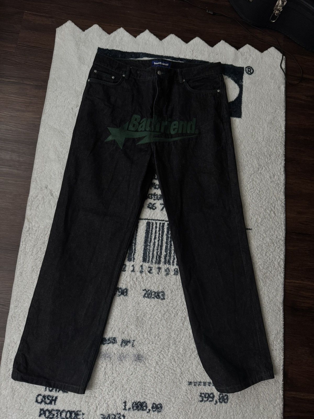 Badfriend Badfriend Size 38 green stitching raw denim jeans Size US 38 / EU 54 - 2 Thumbnail
