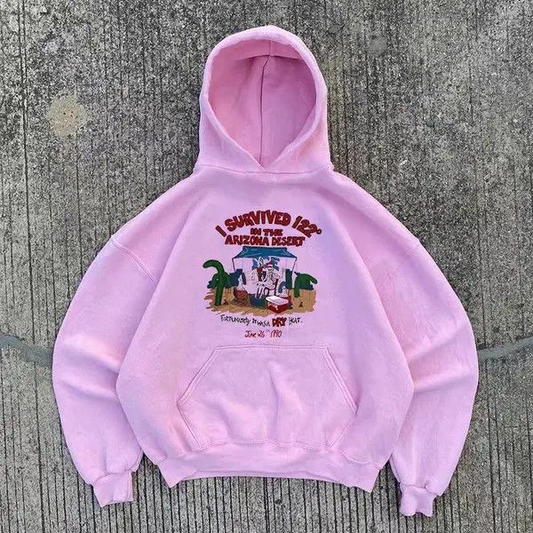 Designer Hirase x Fuka Pink vintage desert print cotton hoodie Size US L / EU 52-54 / 3 - 3 Thumbnail