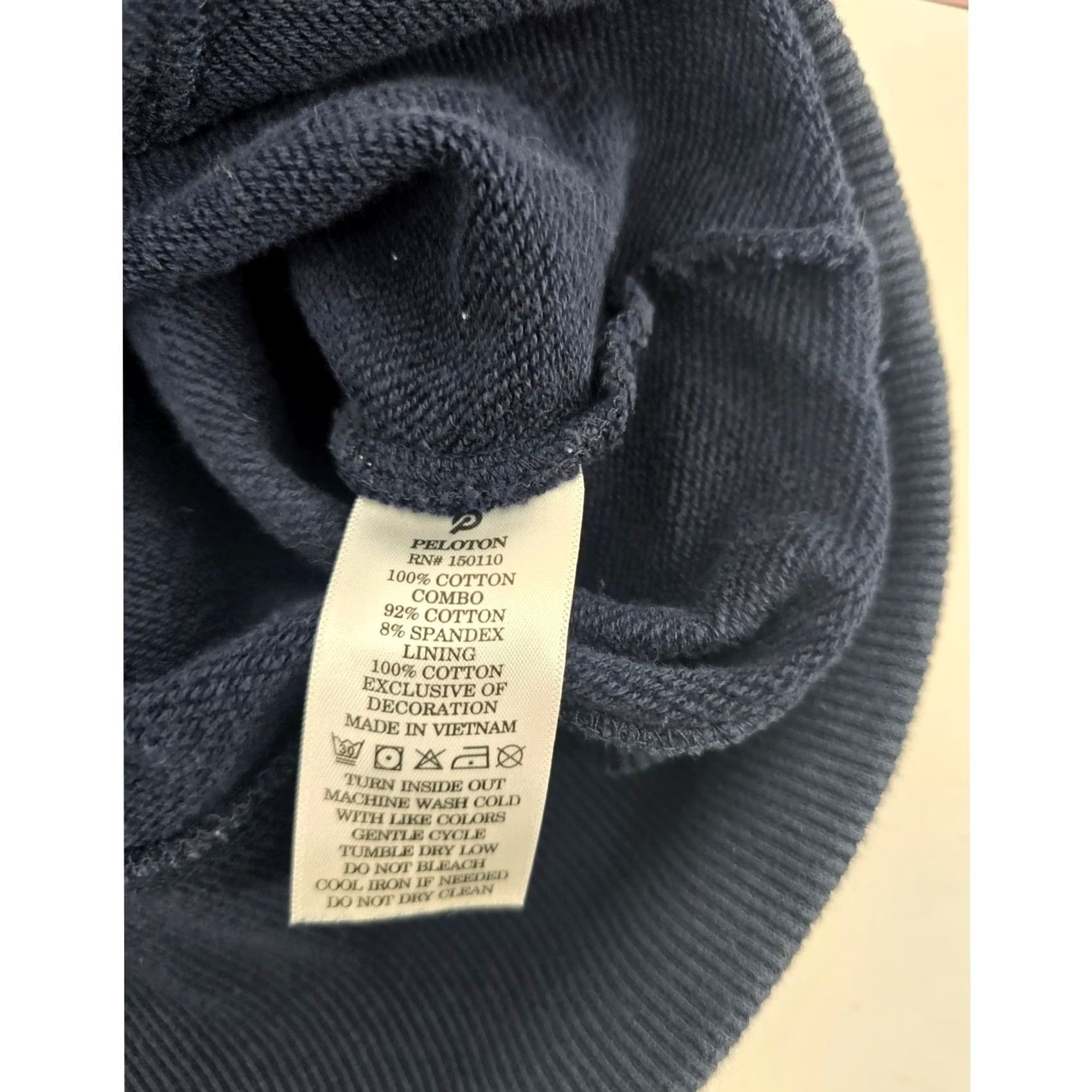 Vintage Peloton Womens Medium Navy Blue Ribbed Panel Logo Pullover Sweatshirt Size M / US 6-8 / IT 42-44 - 5 Thumbnail