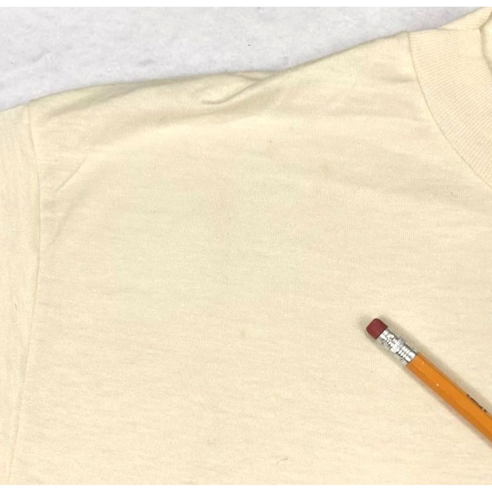 Hanes VINTAGE Norman Prince Chorus T-Shirt L Large Ivory 80s Mens Hanes Cotton Blend Shirt 80s Theme Size US L / EU 52-54 / 3 - 7 Thumbnail