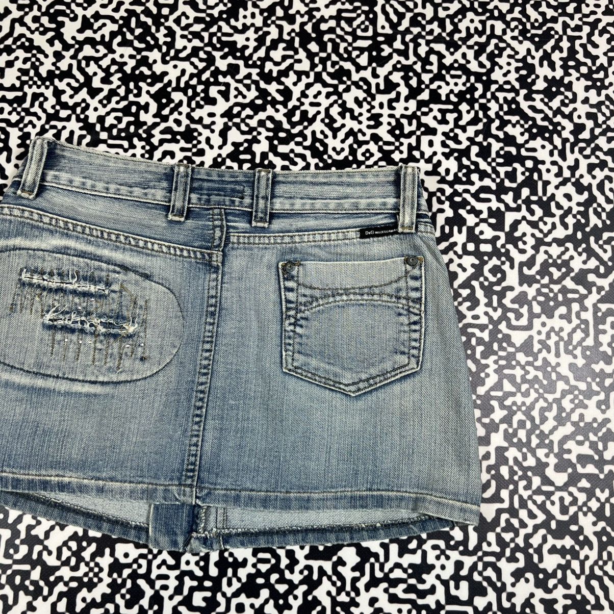 Dolce & Gabbana Vintage 90s D&G Dolce Gabbana Denim Mini Skirt Retro Luxury Size 28" / US 6 / IT 42 - 10 Thumbnail