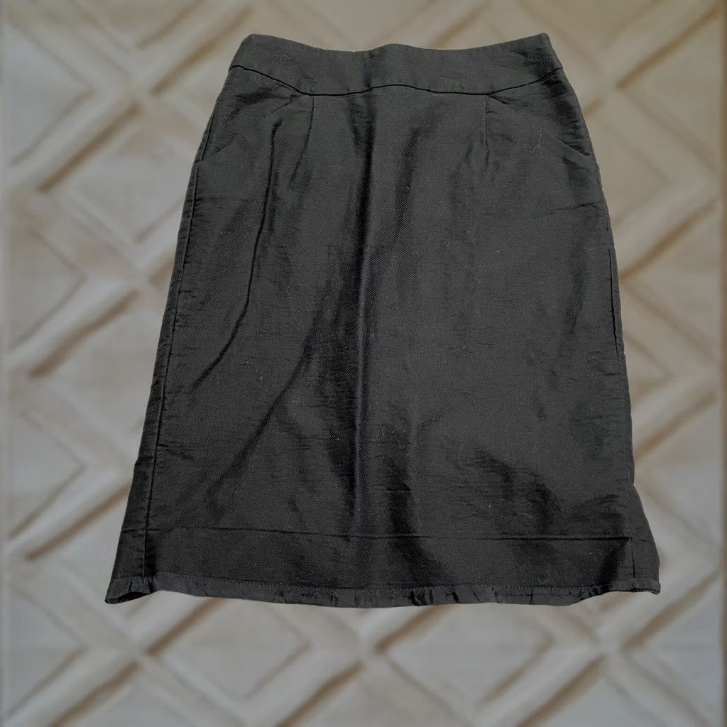 J.Crew J.CREW Skirt Womens 2 Black Knee Length Pencil Straight Cotton Pockets Classic Size 26" / US 2 / IT 38 - 1 Thumbnail