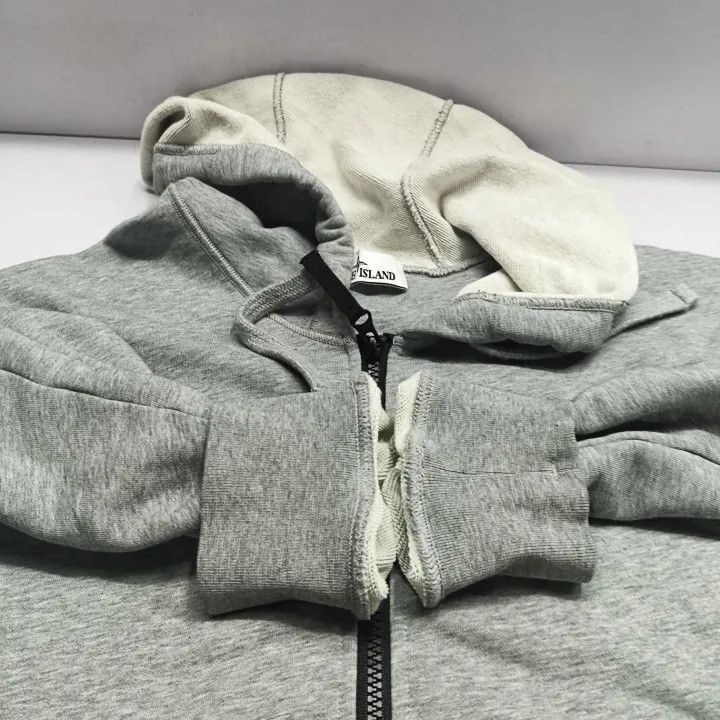 Stone Island Stone Island Gray Hooded Zip Sweatshirt -2506 Size US XL / EU 56 / 4 - 6 Thumbnail