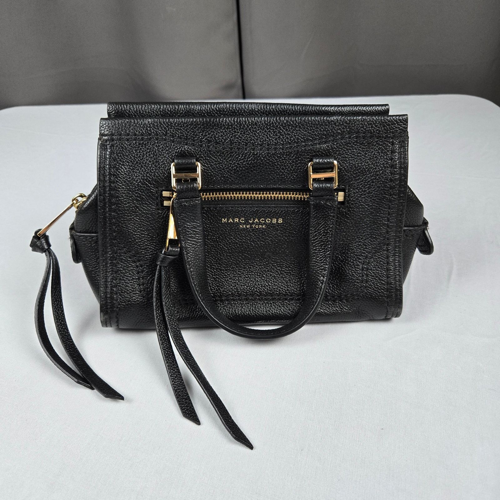 Marc Jacobs Mini Cruiser Leather Handbag Satchel Crossbody in Black, Women's