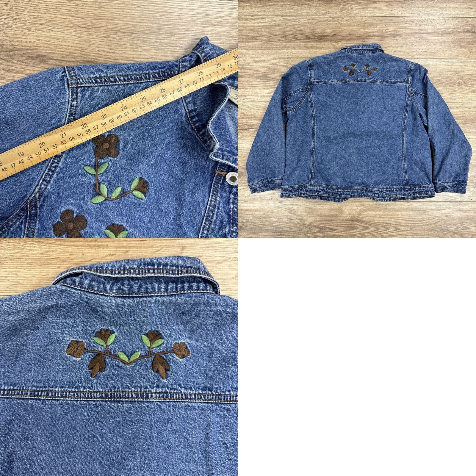 Denime Crystal Kobe Jacket Denim Embroidered Womens Blue Large L Cracker Barrel Fall Size 36" / US 14 / IT 50 - 8 Thumbnail