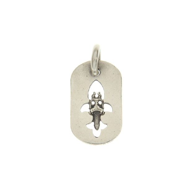 CHROME HEARTS DAGGER FLEUR DOG TAG