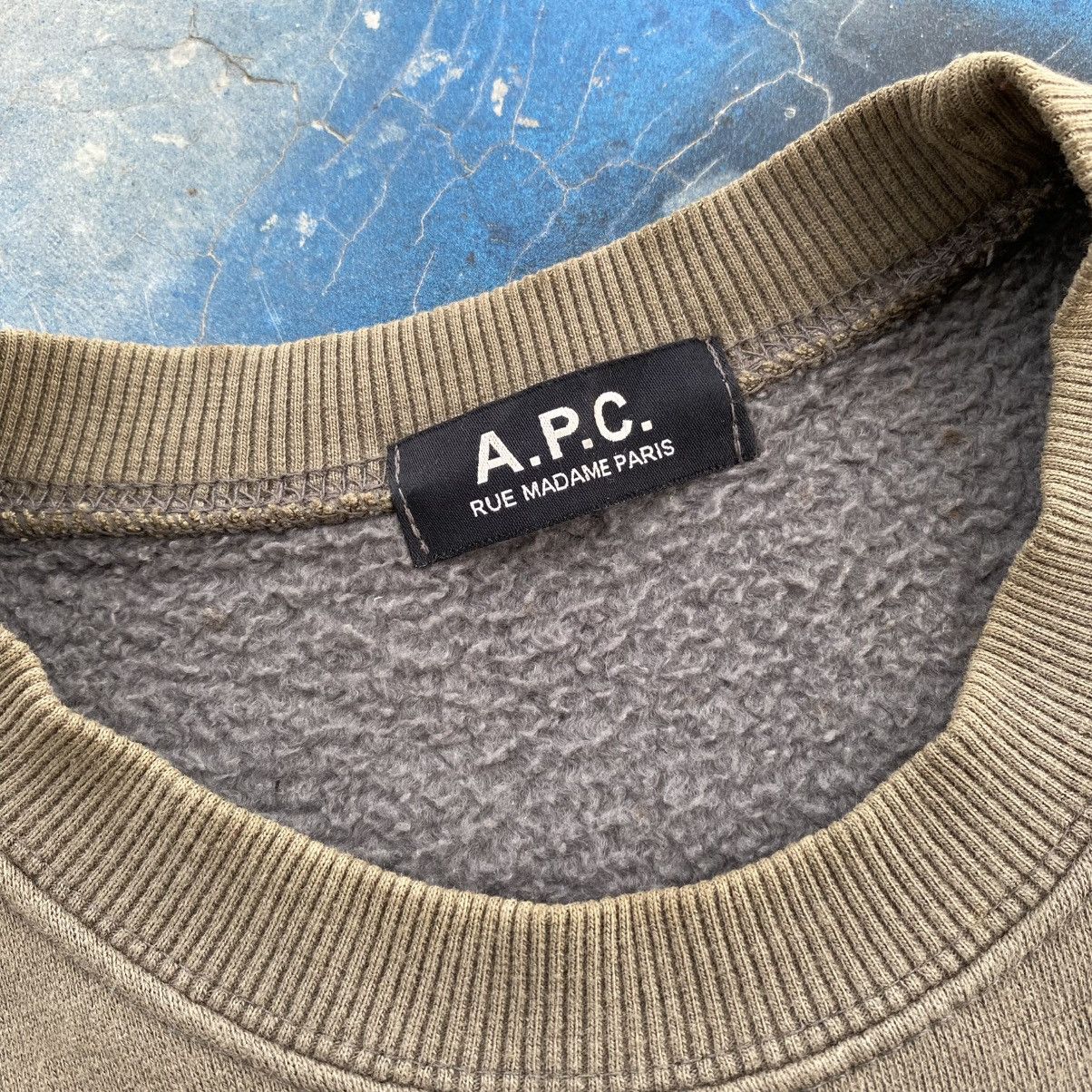 A.P.C. A.P.C Faded Distressed big Logo sweatshirt Size US L / EU 52-54 / 3 - 5 Thumbnail