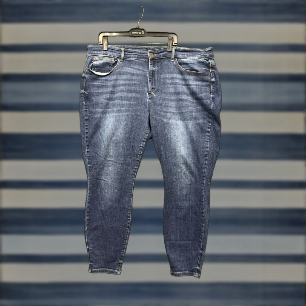 Denime Judy Blue Jeans Womens 22W Plus Denim Stretch Preppy Skinny Fit JB82252MD Size 40" / US 18 - 1 Thumbnail