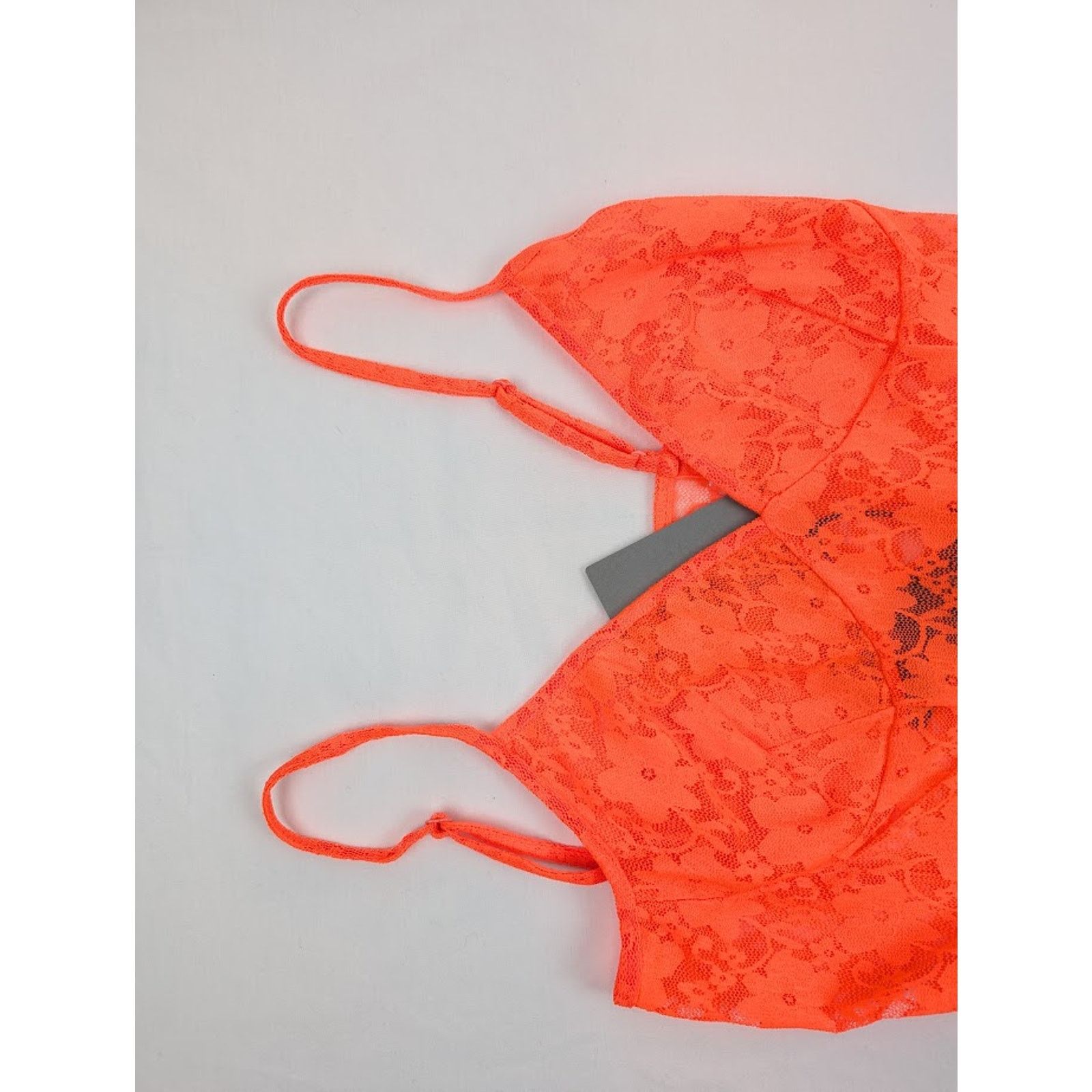 Balenciaga o1rshd1 Stretch Lace Short Dress in Fluo Orange Size L / US 10 / IT 46 - 7 Thumbnail