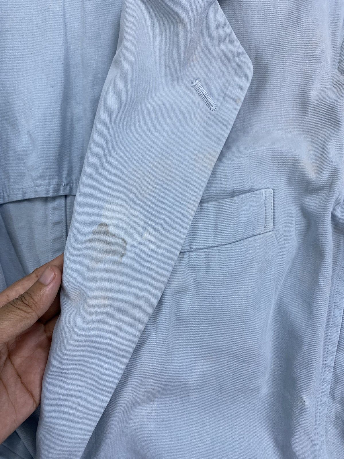 Issey Miyake Vtg Issey Miyake Double Button Light Blue Faded Coat Jacket Size US M / EU 48-50 / 2 - 10 Thumbnail