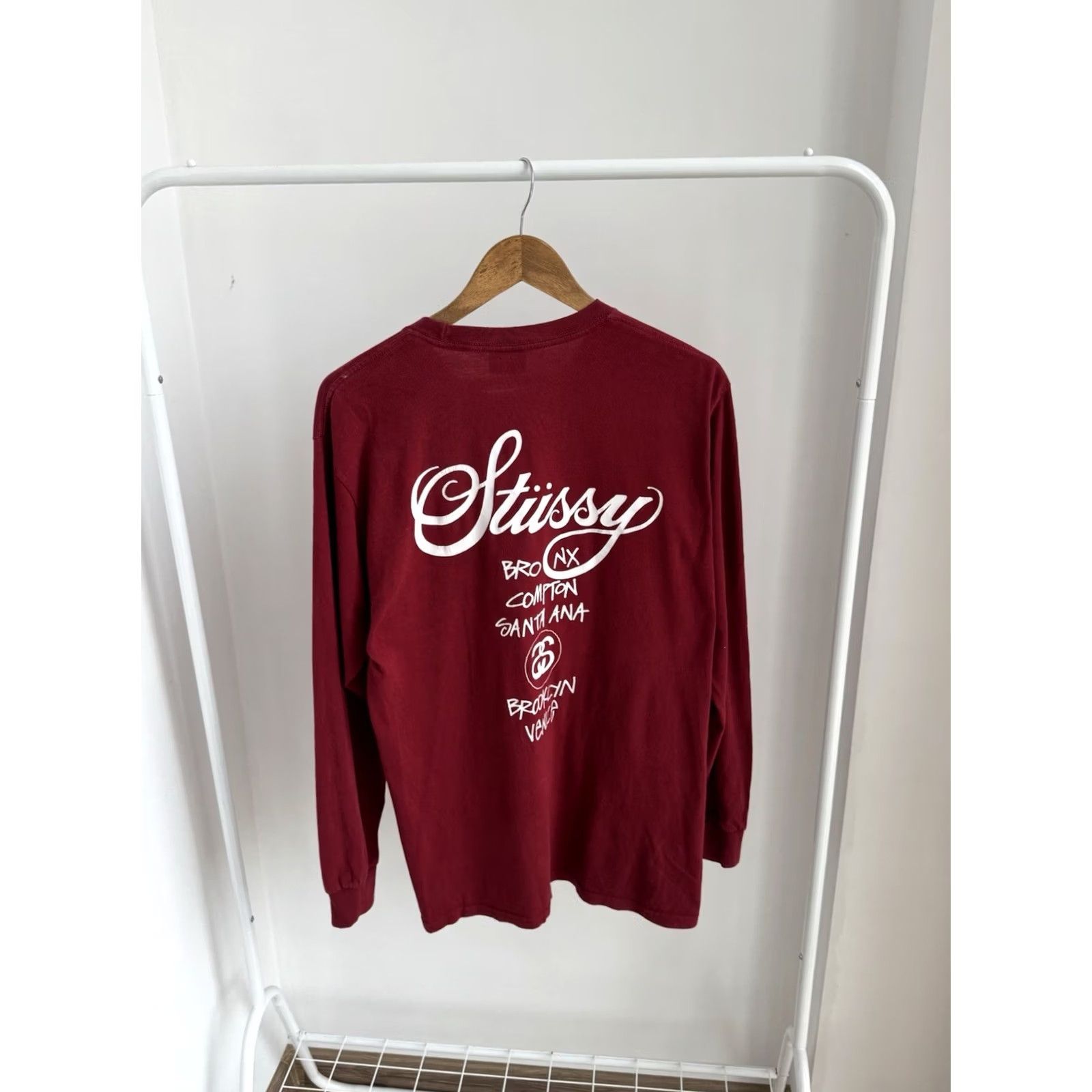 Logo 7 Stussy All Print Big Logo Long Sleeve Shirt Red Men M Vintage" Size US M / EU 48-50 / 2 - 2 Thumbnail