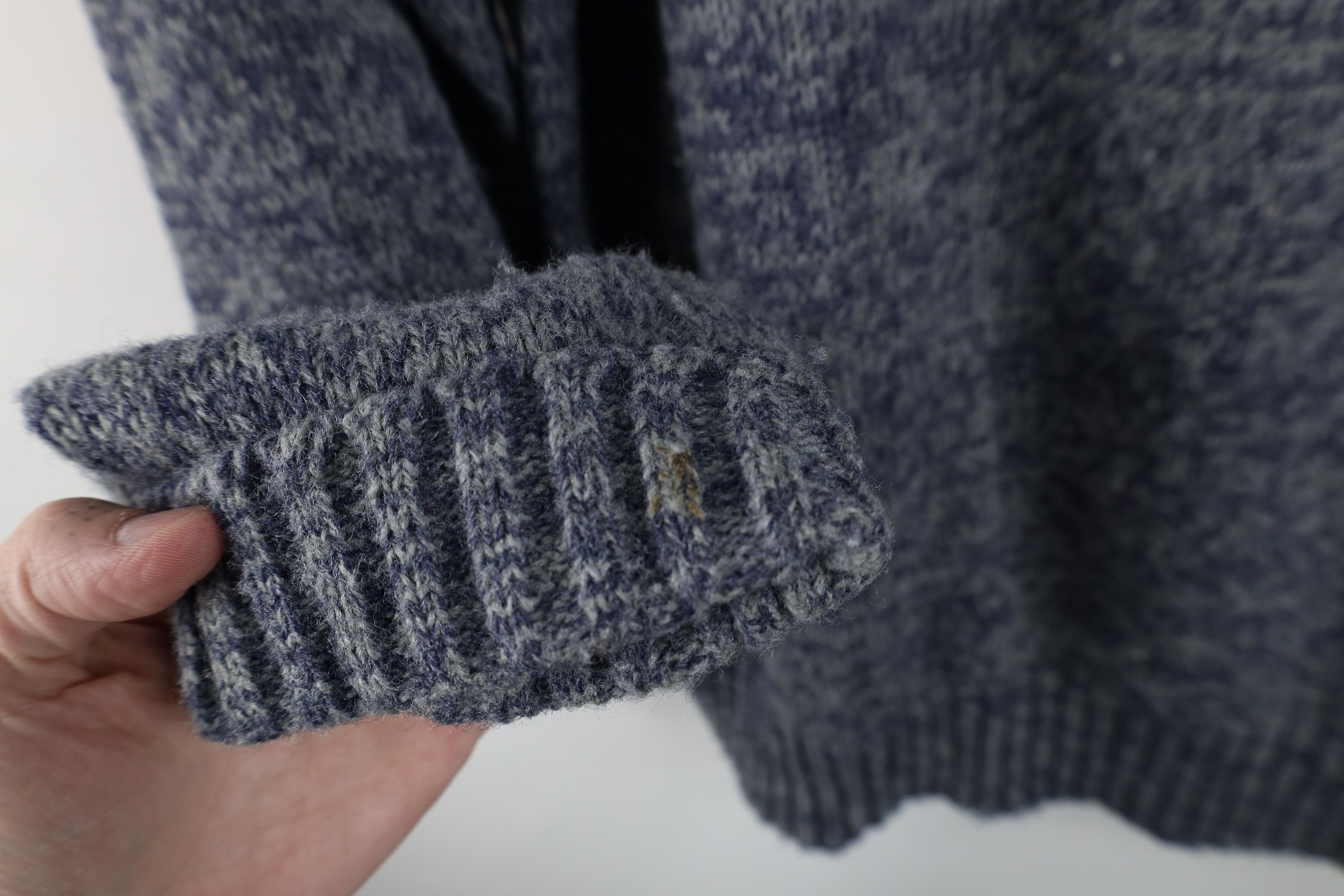 Vintage Vintage 90s Streetwear Ribbed Knit Crewneck Sweater Blue Size US XL / EU 56 / 4 - 7 Thumbnail
