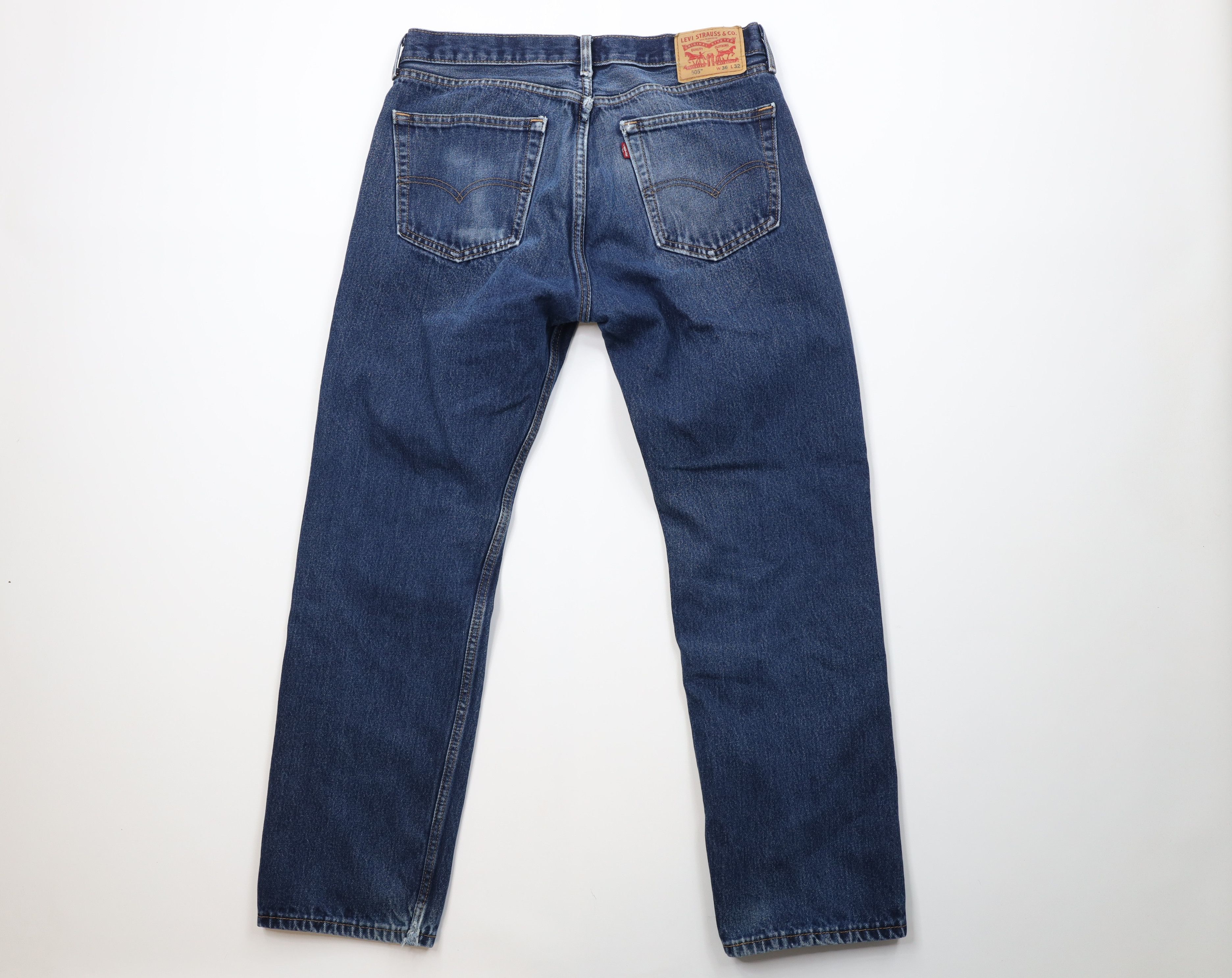 Levi's Vintage Y2K Levis 505 Regular Straight Leg Denim Jeans Blue Size US 36 / EU 52 - 10 Thumbnail