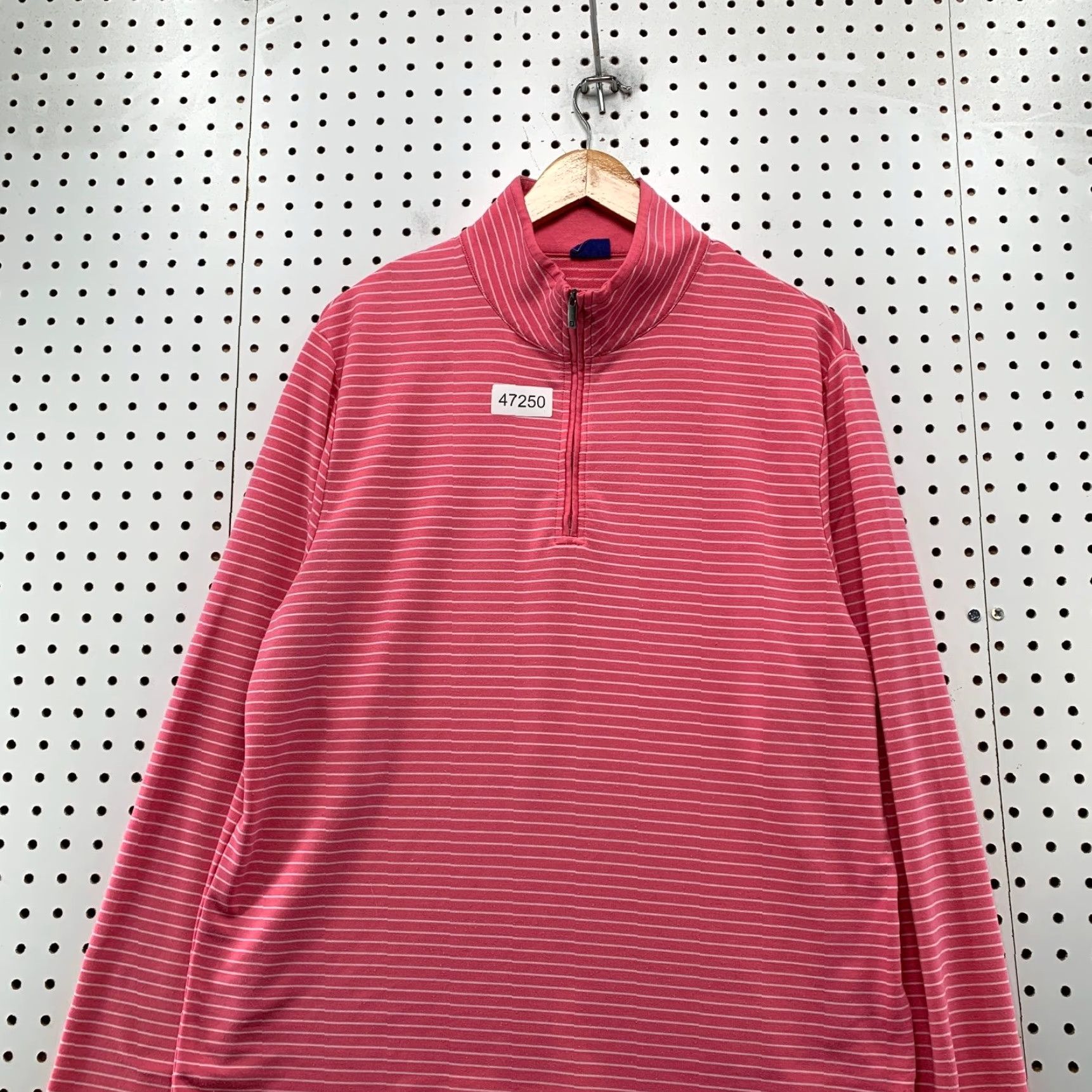 Footjoy FootJoy FJ 1/4 Zip Sweatshirt Mens M Pink Striped Fleece Golf Preppy Size US M / EU 48-50 / 2 - 4 Thumbnail