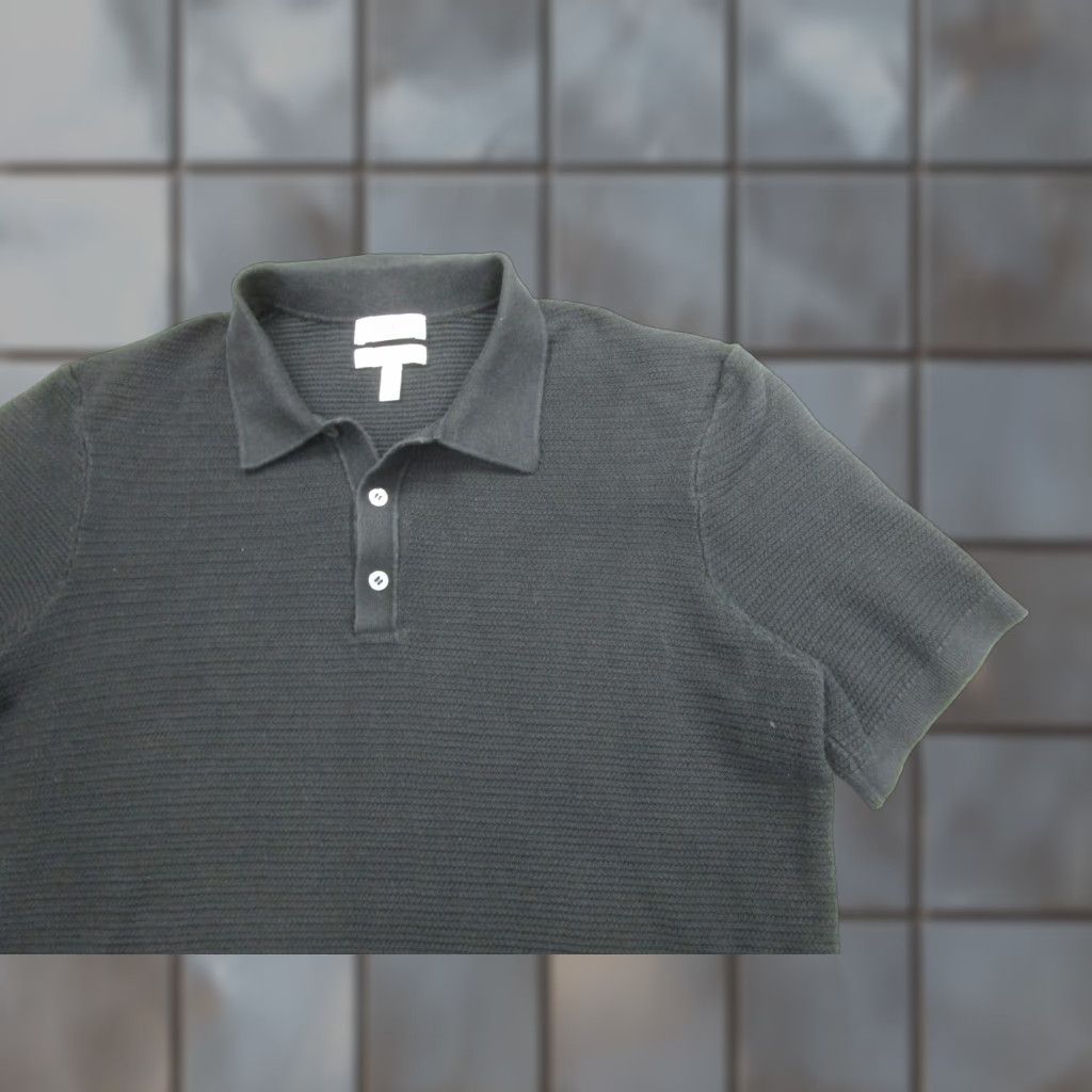 Cos COS Polo Shirt Mens XL Black Textured Knit Cotton Short Sleeve Polo Mens XL Black Knit Cotton Short Sleeve Rockabilly Banlon Size US XL / EU 56 / 4 - 1 Thumbnail