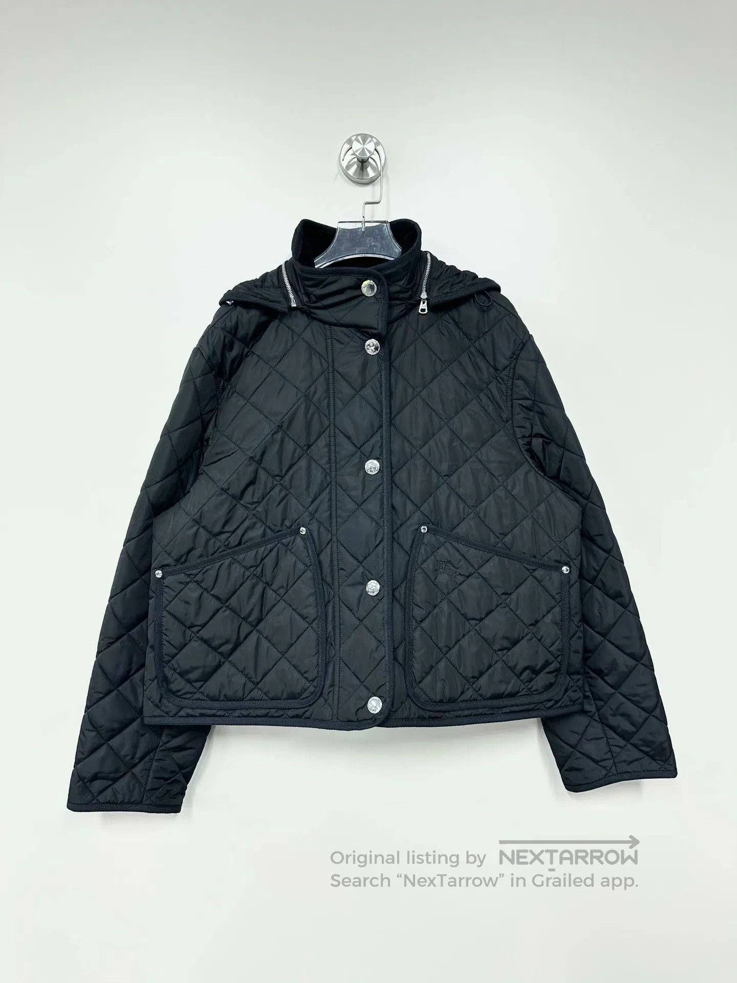 Burberry Burberry Black Diamond Stitch Hooded Jacket| Size L / US 10 / IT 46 - 1 Thumbnail