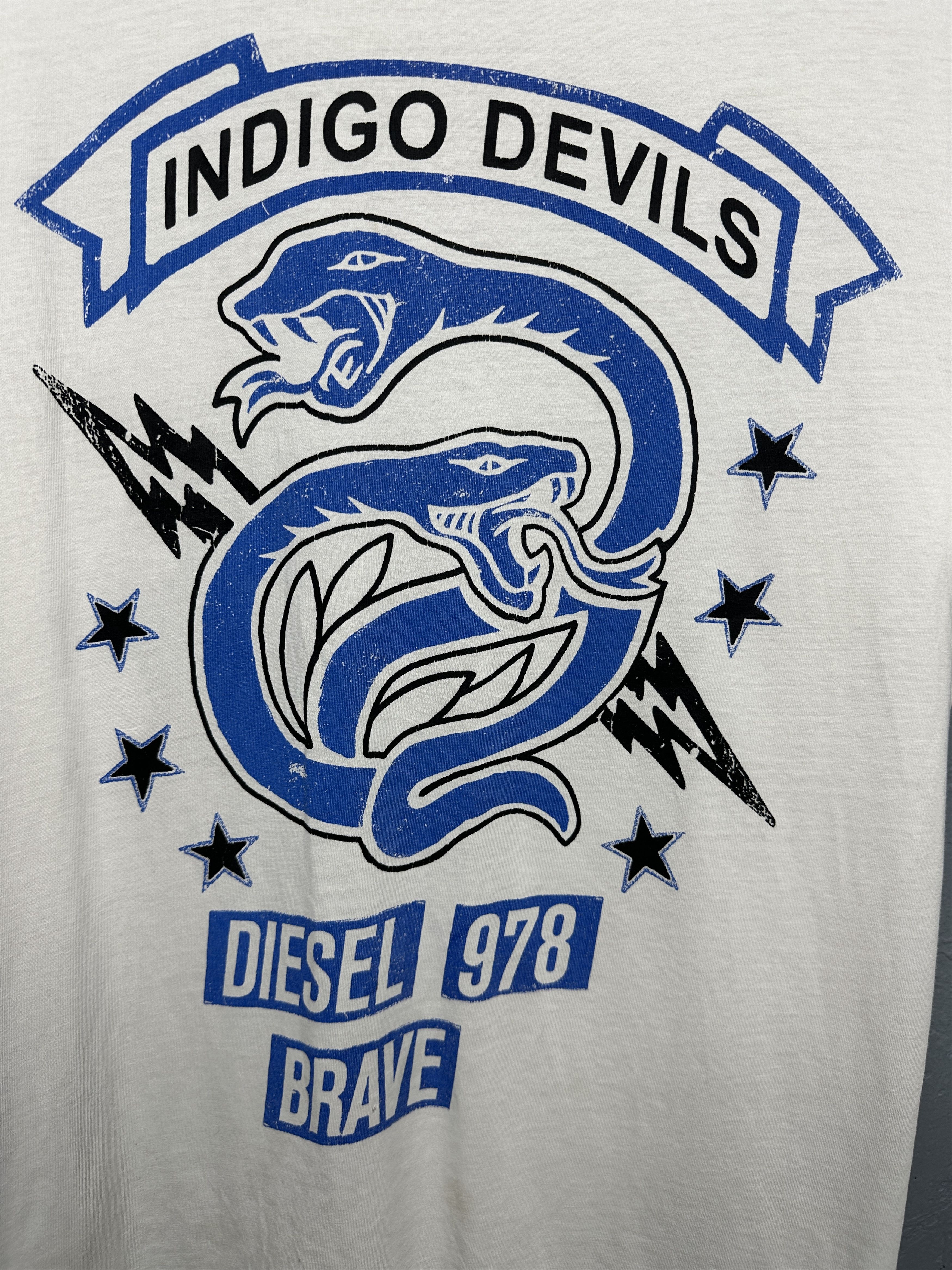 Diesel Diesel Indigo Devils Mens T-Shirt Size US L / EU 52-54 / 3 - 3 Thumbnail