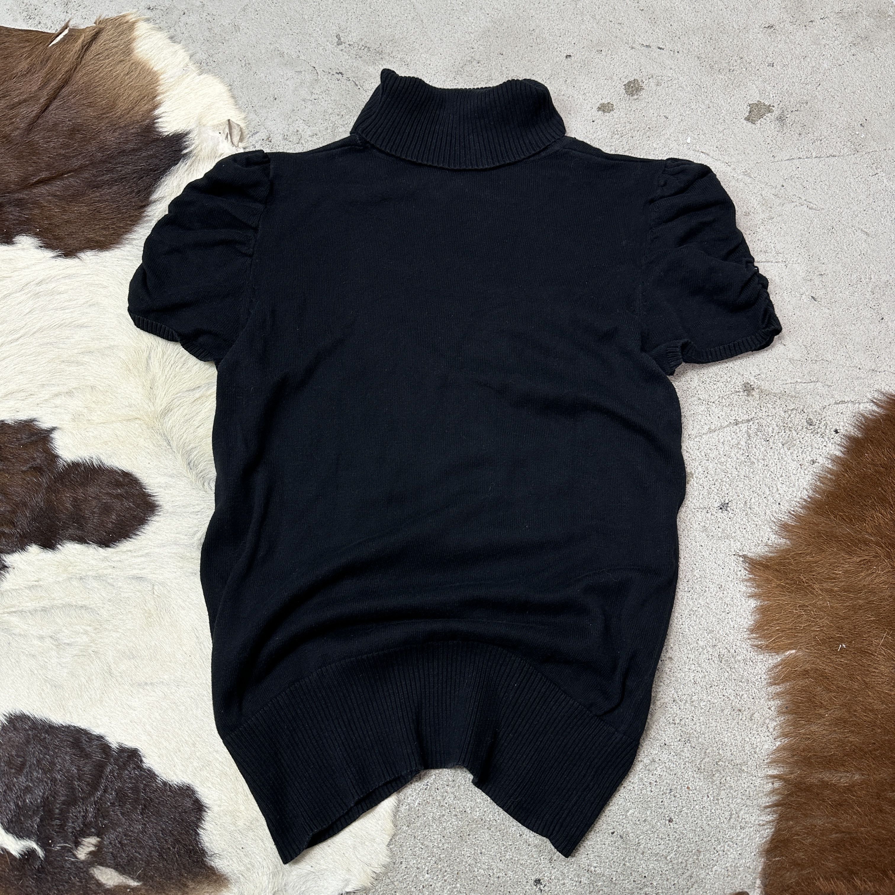 Vintage Vintage Basic Ruched Turtleneck Sweater Top Y2K Size M / US 6-8 / IT 42-44 - 2 Thumbnail