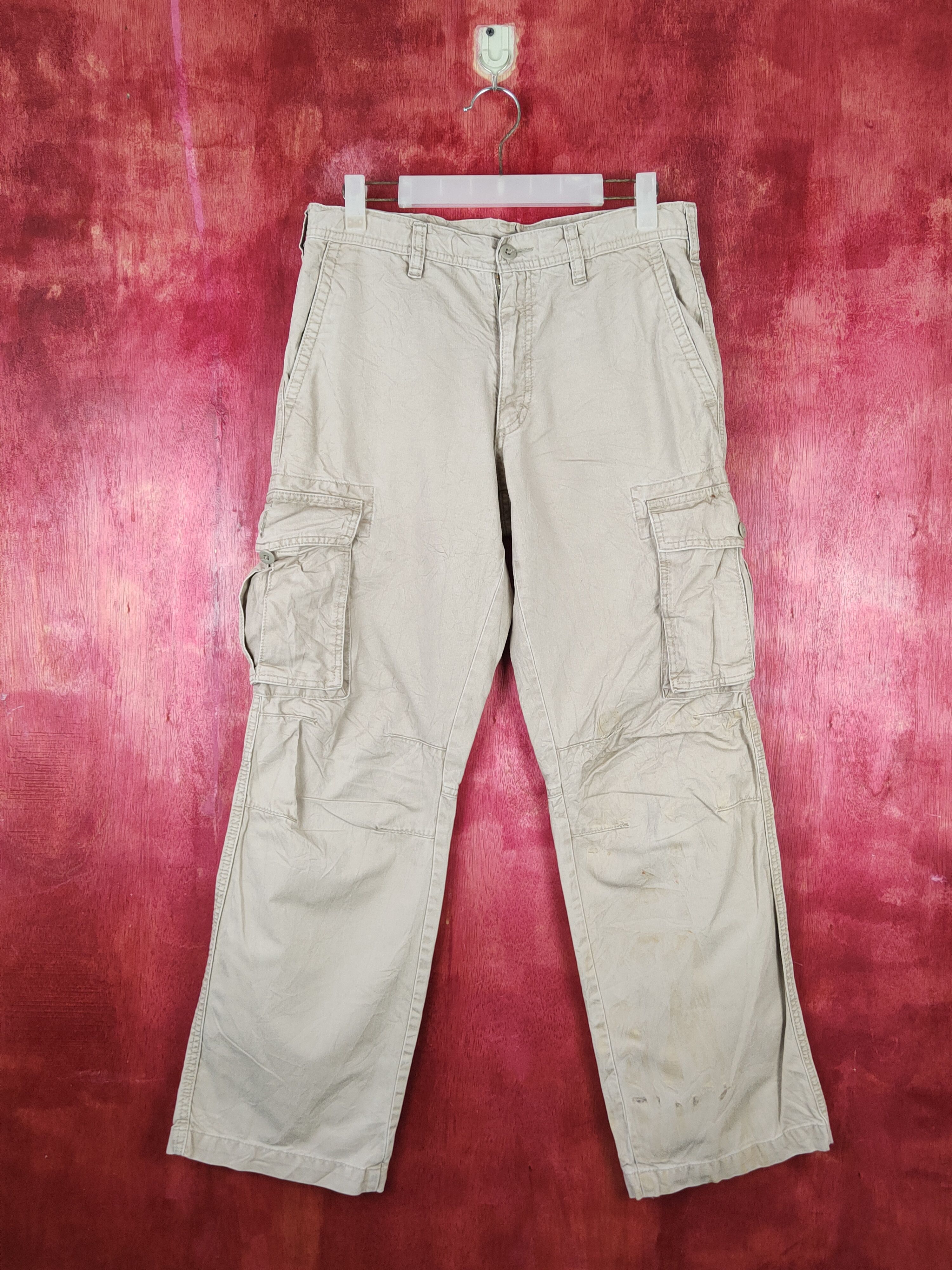 Japanese Brand Uniqlo Beige Multipocket Tactical Cargo Pants #S1341 Size US 31 - 1 Thumbnail