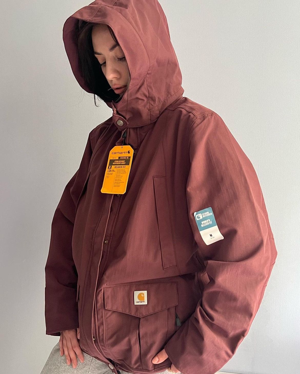image of New With Tags Carhartt Storm Defender Jacket Ss2021 Size M in Burgandy, Women's