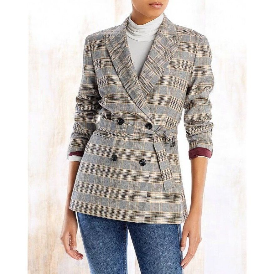Bcbgmaxazria Bcbgmaxazria womens belted all plaid blazer NEW XL Size XL / US 12-14 / IT 48-50 - 8 Thumbnail