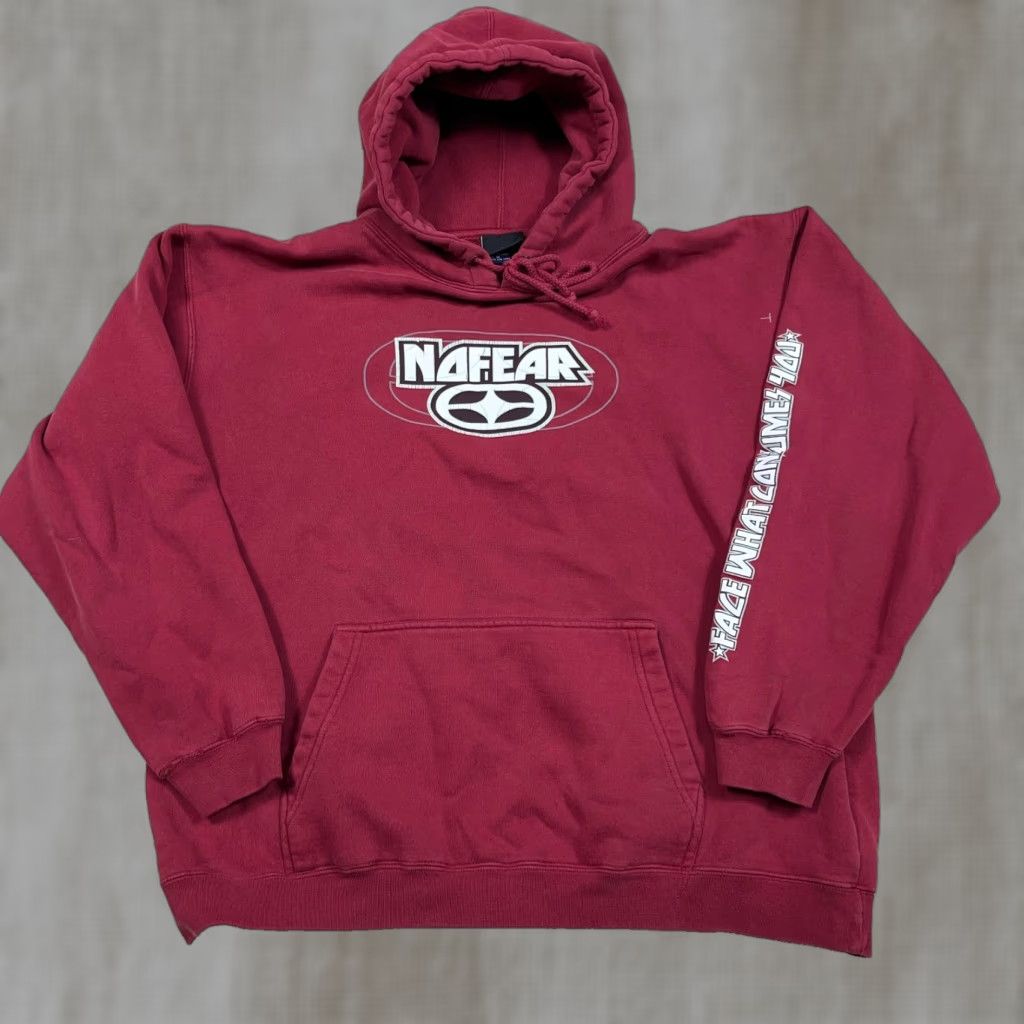 No Fear VINTAGE No Fear Y2K Hoodie Men M Red Graphic Print Pullover Hooded Sweatshirt Grunge 2000s Skate Sleeve Hit Casual Styles Size US M / EU 48-50 / 2 - 1 Thumbnail