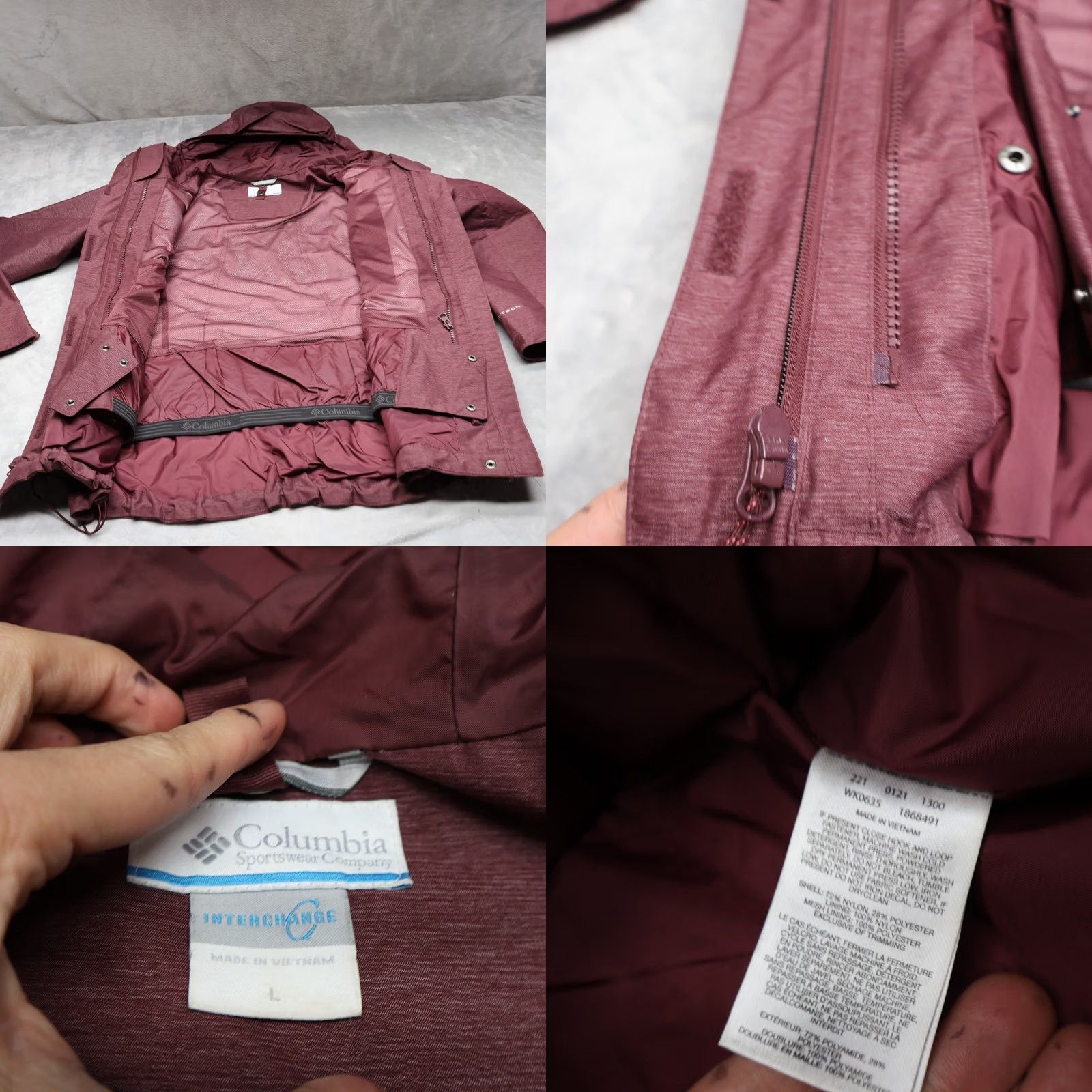 Rains Columbia Womens Large Red Whirlibird IV Waterproof Rain Wind 3in1 Softshell Jacket Size L / US 10 / IT 46 - 8 Thumbnail
