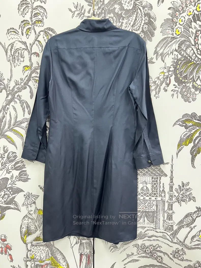 The Row The Row Navy blue silk shirt dress Size S / US 4 / IT 40 - 2 Thumbnail
