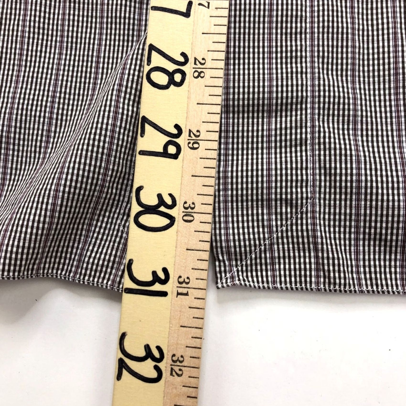 Apolis Isaia Napoli Dress Shirt Brown Red Button Long Sleeve 17/43 Cm 100% Cotton Polyester Plaid Men's Shirt Size 46R - 4 Thumbnail