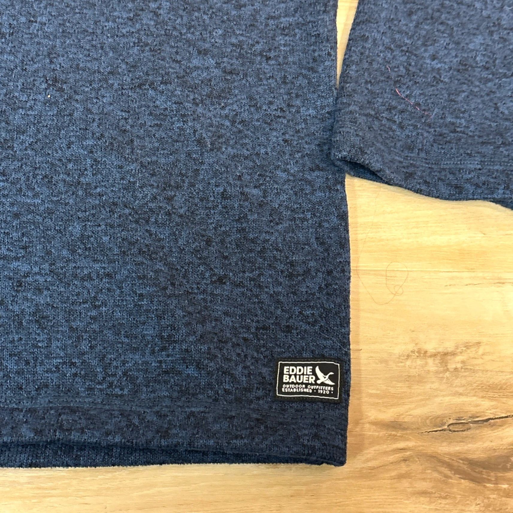 Eddie Bauer Eddie Bauer Mens XL Blue Heathered Quarter Zip Fleece Pullover Sweater Jacket Size US XL / EU 56 / 4 - 3 Thumbnail