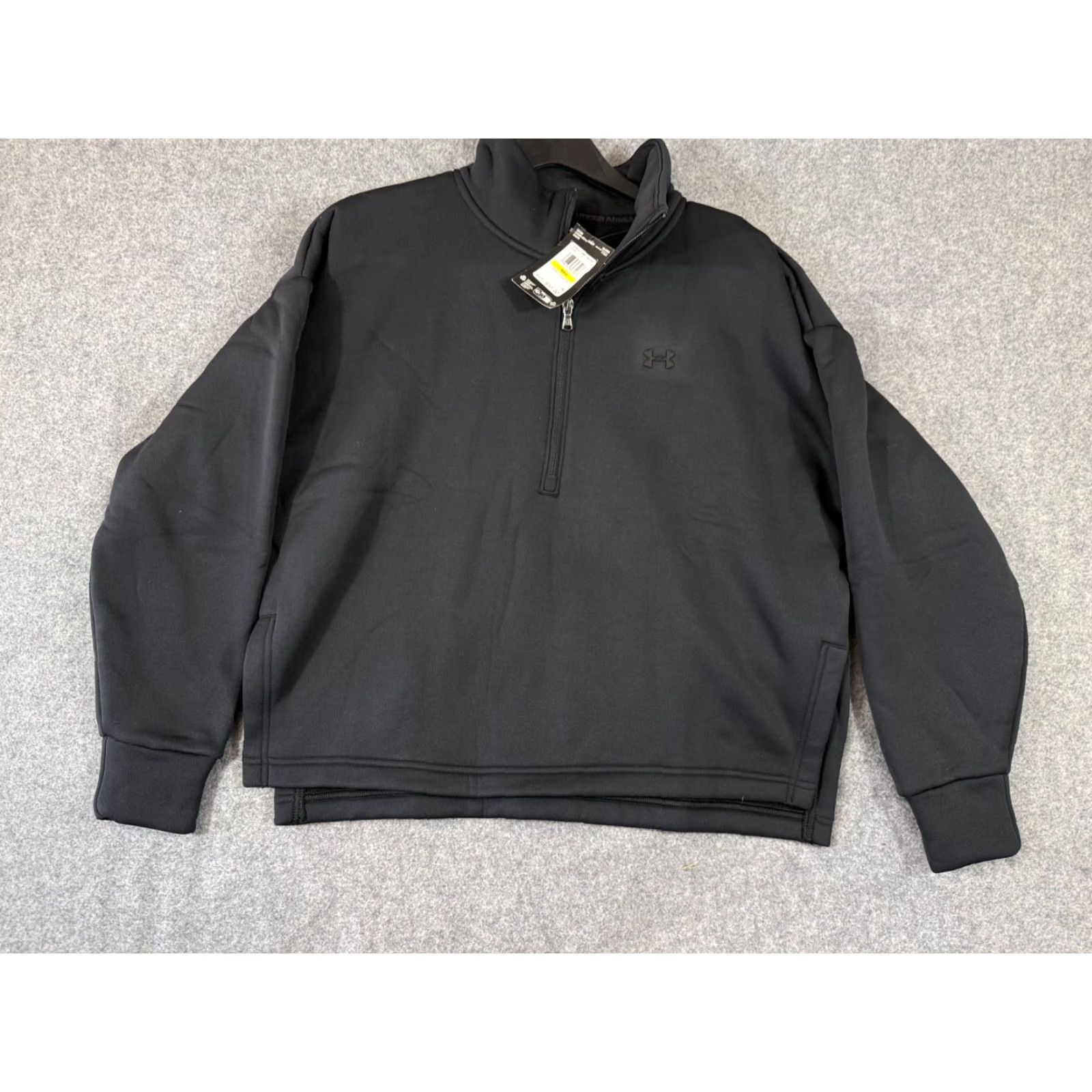 Under Armour Under Armour Fleece Jacket Womens M Black Half-Zip Pullover Mock Neck NWT Size M / US 6-8 / IT 42-44 - 4 Thumbnail