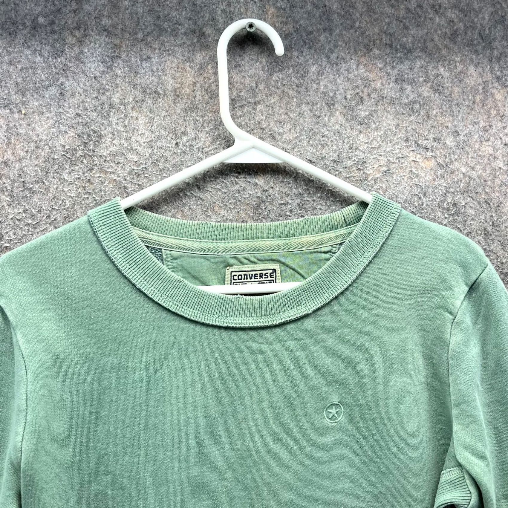 Converse VINTAGE Converse One Star Sweatshirt Womens Large Green Pullover Crewneck Y2K Vintage Size L / US 10 / IT 46 - 7 Thumbnail