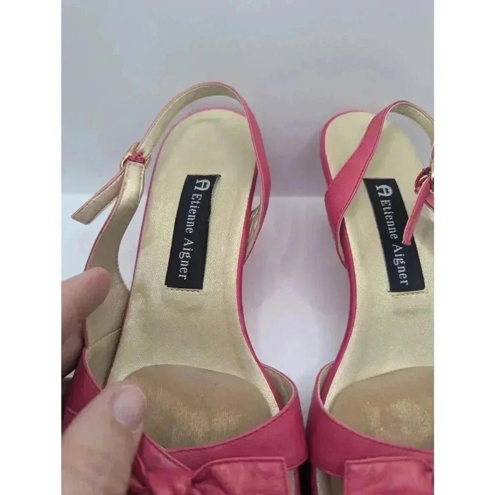 Etienne Aigner Vintage Etienne Aigner Pink Slingback Heels 7.5 Size US 7.5 / IT 37.5 - 3 Thumbnail