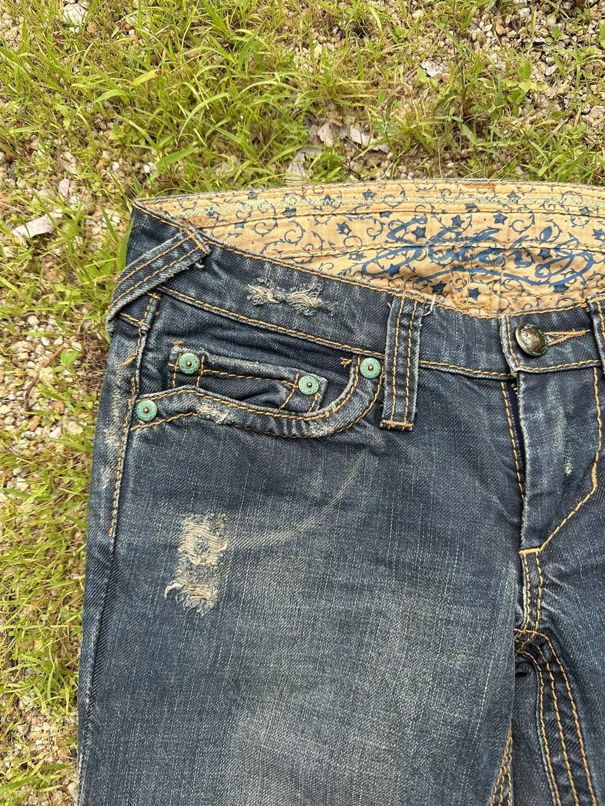 Cherokee CHEKORE JAPANESE BRAND DENIM RIPPED FLARED JEANS PANTS Size US 29 - 6 Thumbnail