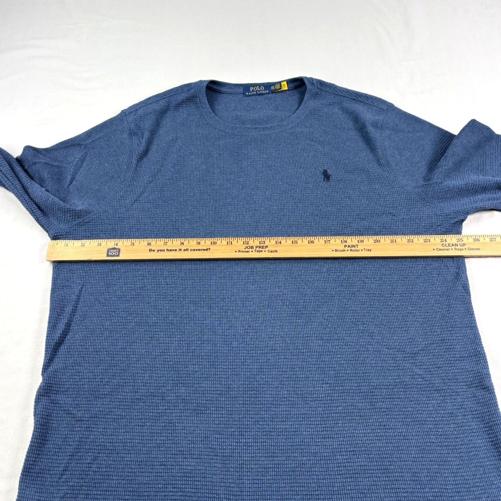 Polo Ralph Lauren Polo Ralph Lauren Sweatshirt Men 2XL Blue Waffle Knit Thermal Crew Neck Pullover Size US XXL / EU 58 / 5 - 4 Thumbnail