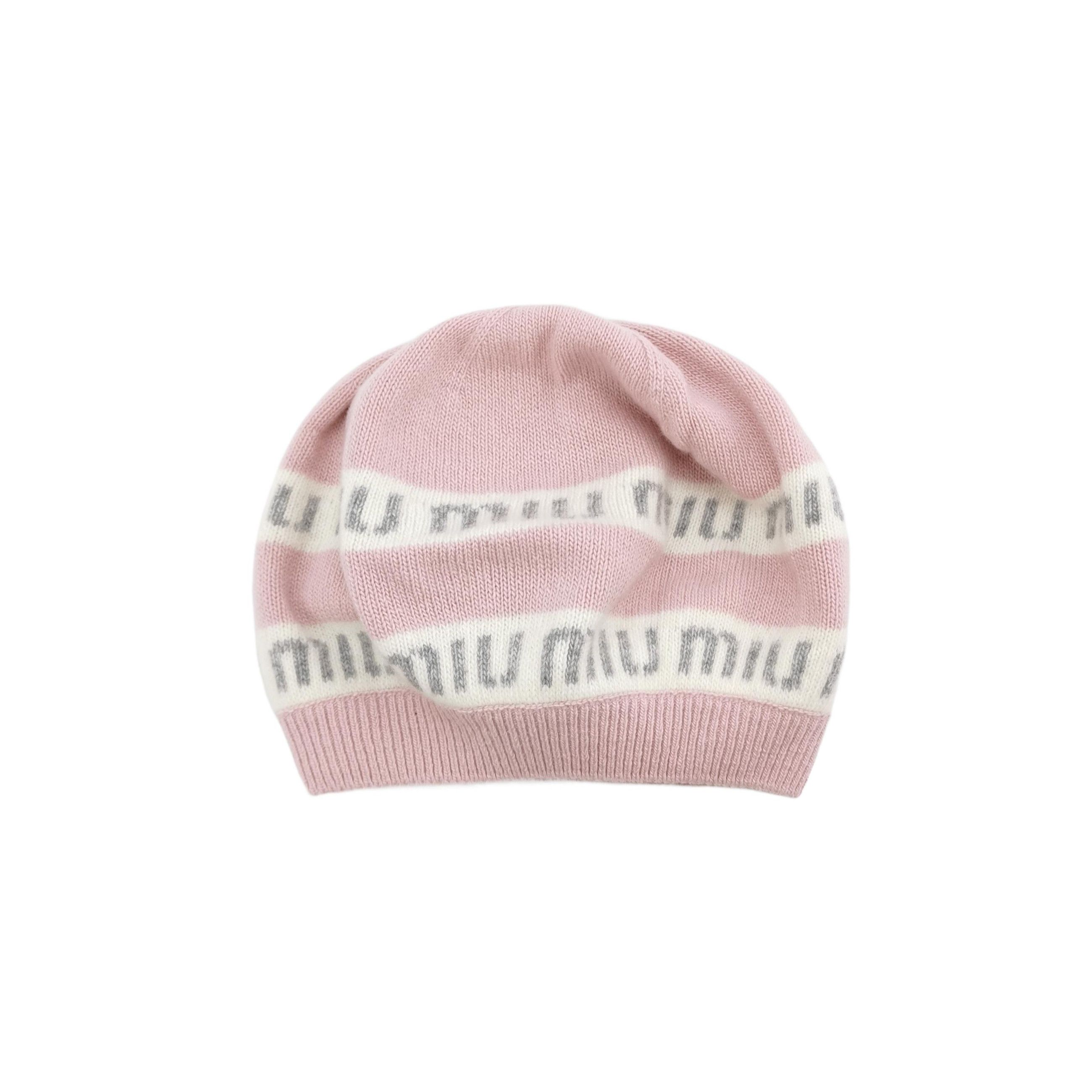 Miu Miu Miu Miu Logo Knit Hat Size S Size ONE SIZE - 1 Thumbnail