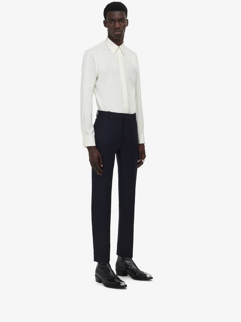 Alexander McQueen o1w1db10725 Tailored Cigarette Trousers in Navy Size US 40 / EU 56 - 3 Thumbnail