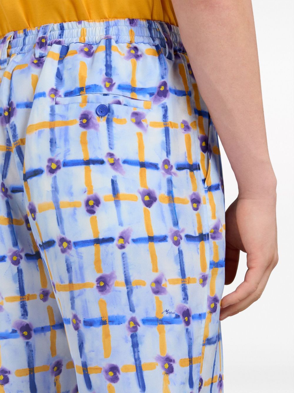 Marni o1w1db10125 Abstract-Print Silk Bermuda Shorts in Multicolor Size US 30 / EU 46 - 5 Thumbnail