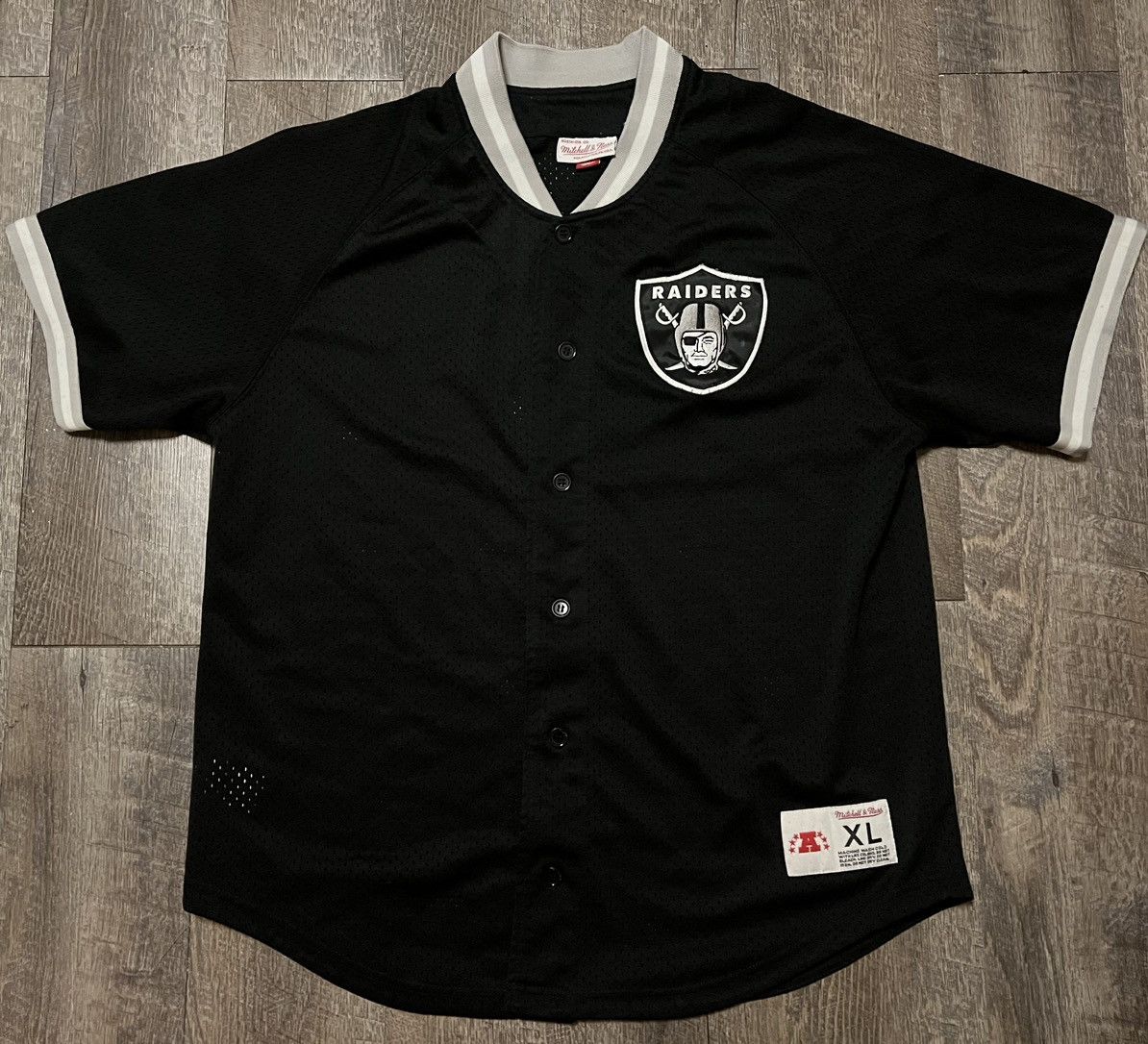 Oakland raiders button up jersey best sale