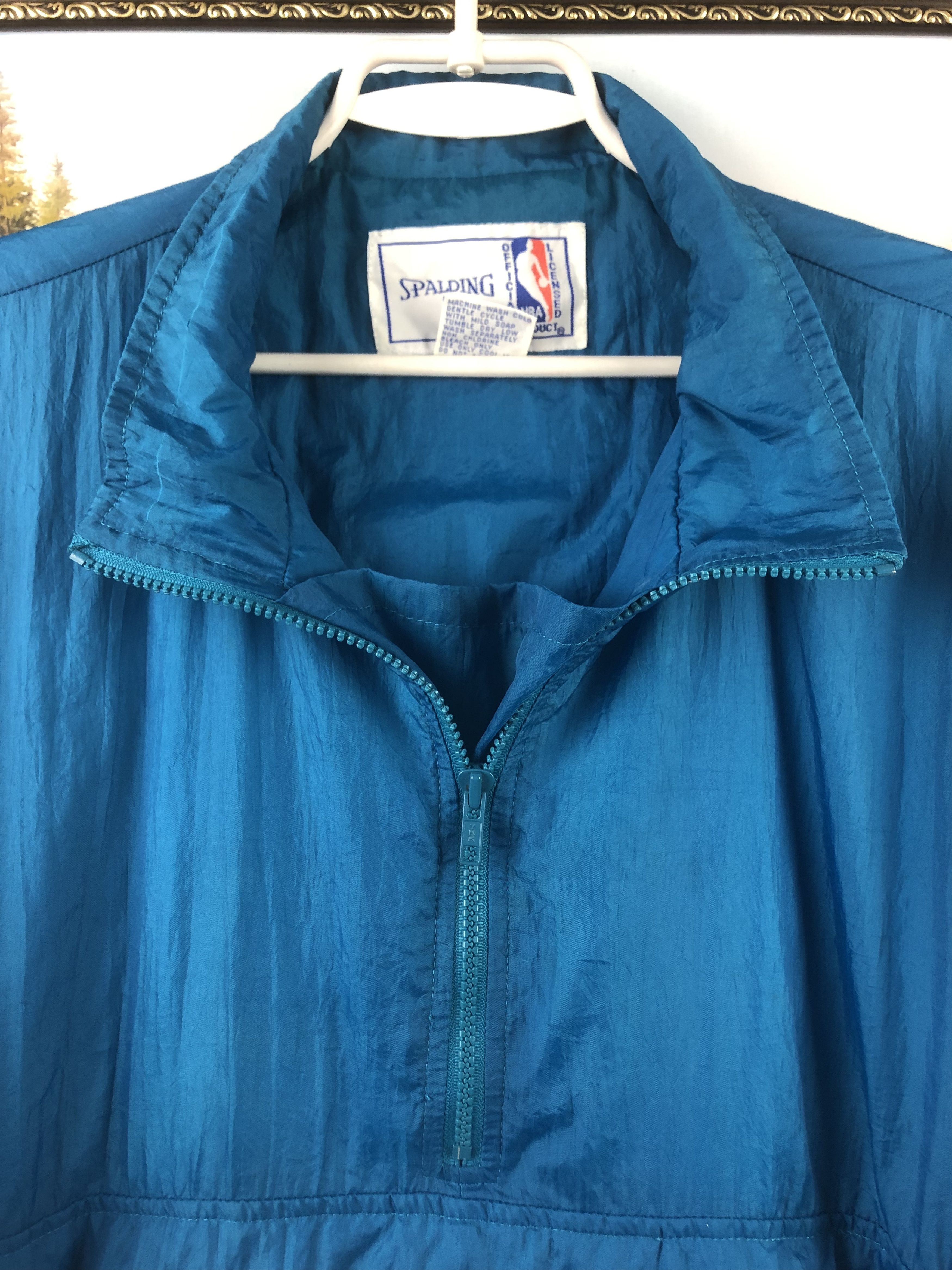 NBA Vintage 90's Charlotte Hornets NBA Spalding Jacket Blue Rare Size US XL / EU 56 / 4 - 10 Thumbnail