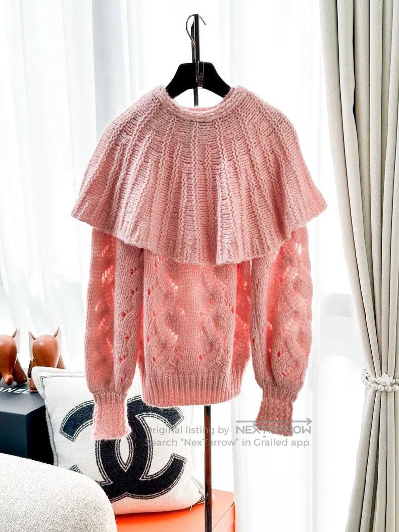 Chanel Chanel Petal shawl bow tie knitted sweater Size XXS / US 00 / IT 34 - 2 Thumbnail
