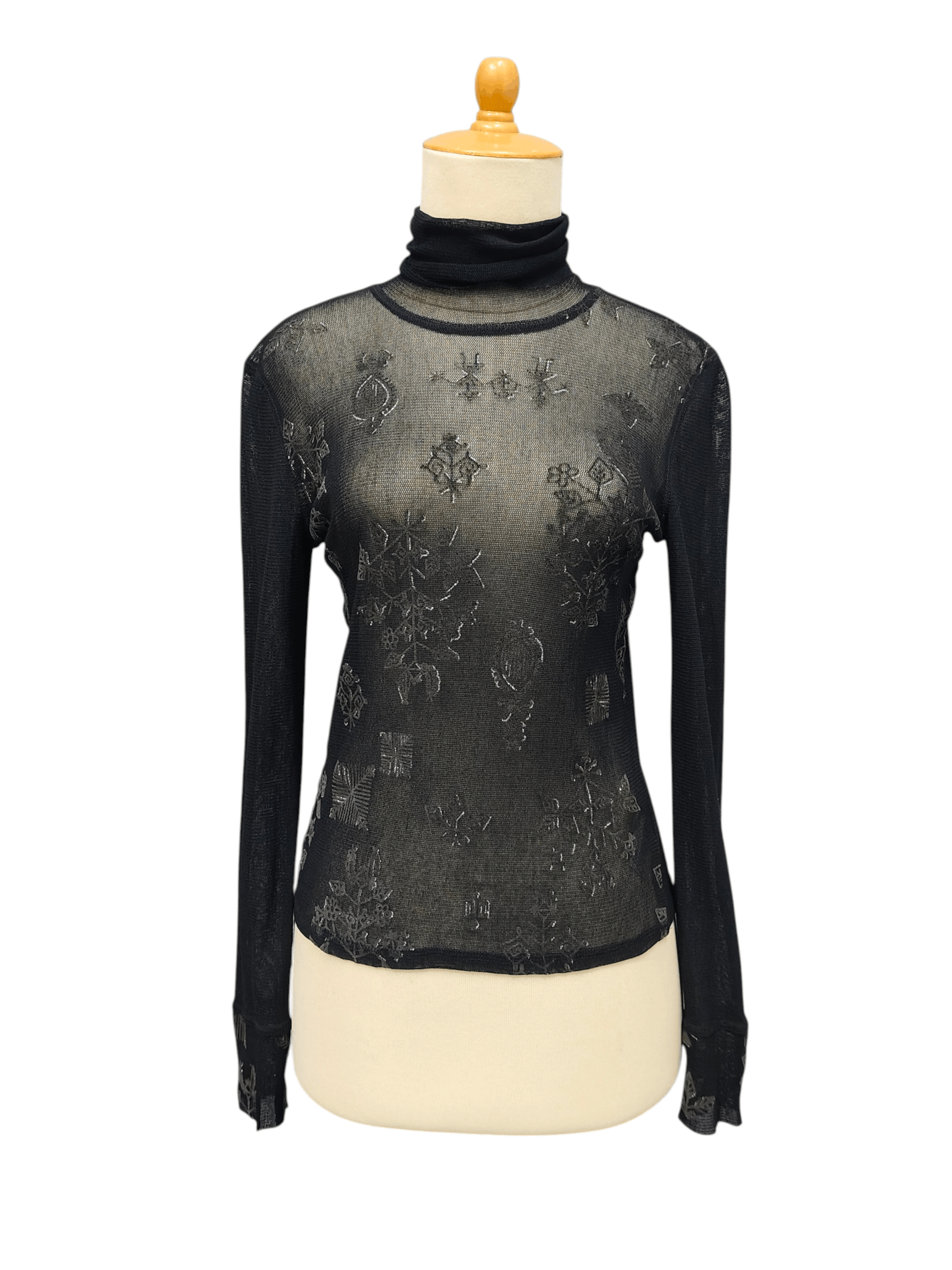 Japanese Brand Cosa-Nostra🇯🇵Sheer Stretch Mesh Print Gothic Top Size M / US 6-8 / IT 42-44 - 1 Thumbnail