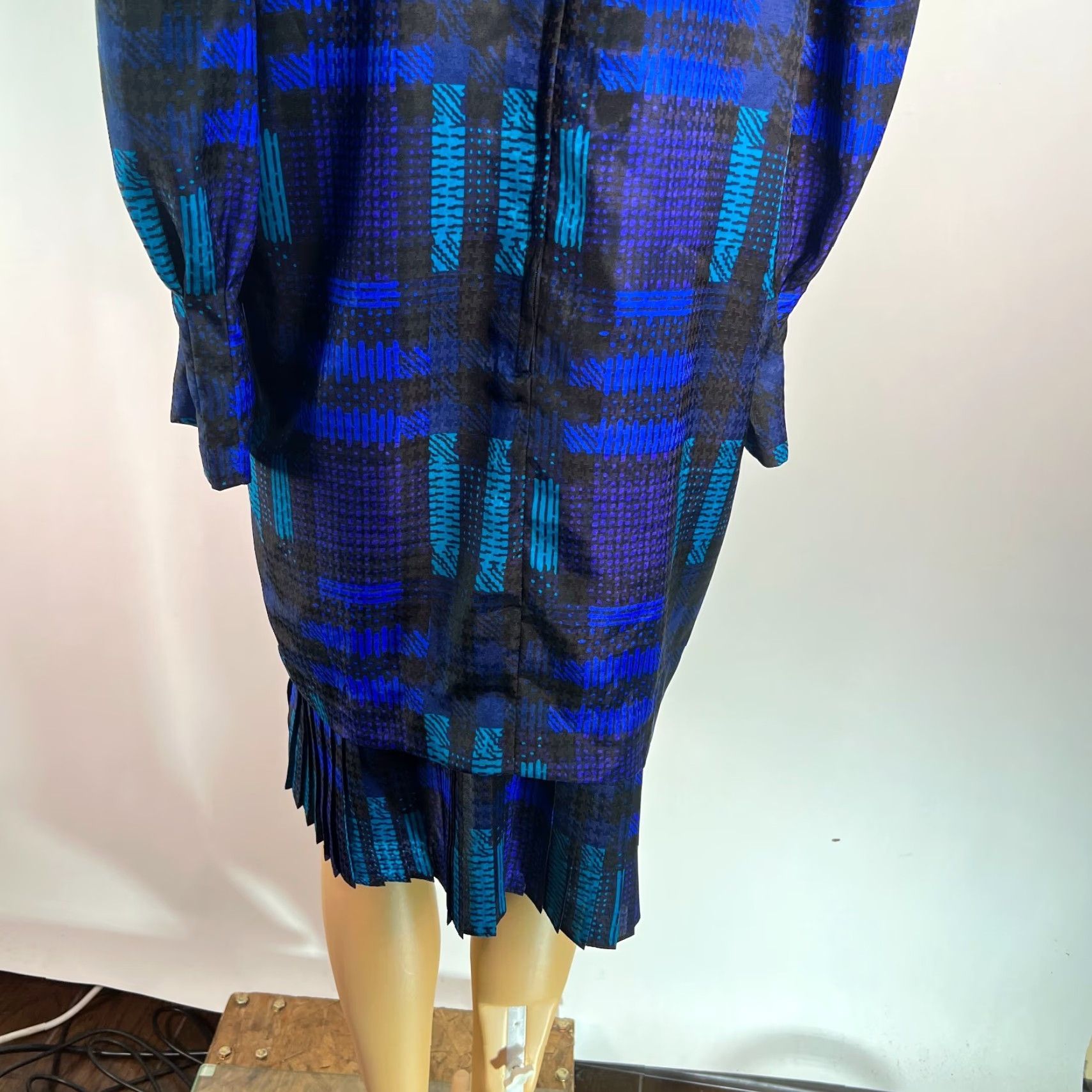 Vintage VINTAGE Umba Dress Shift Plaid Puff Sleeve Blue Size 12 Women Size XL / US 12-14 / IT 48-50 - 4 Thumbnail