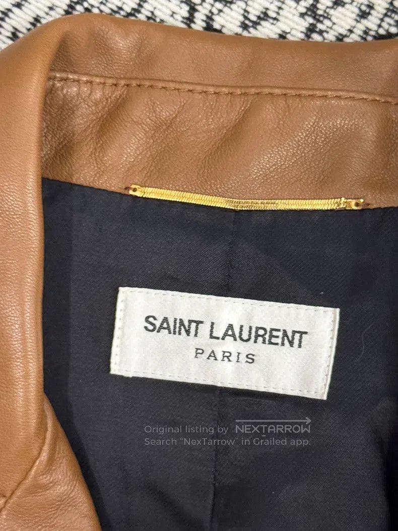 Saint Laurent Paris Saint Laurent Paris Gold Brown Leather Jacket Size XXS / US 00 / IT 34 - 2 Thumbnail
