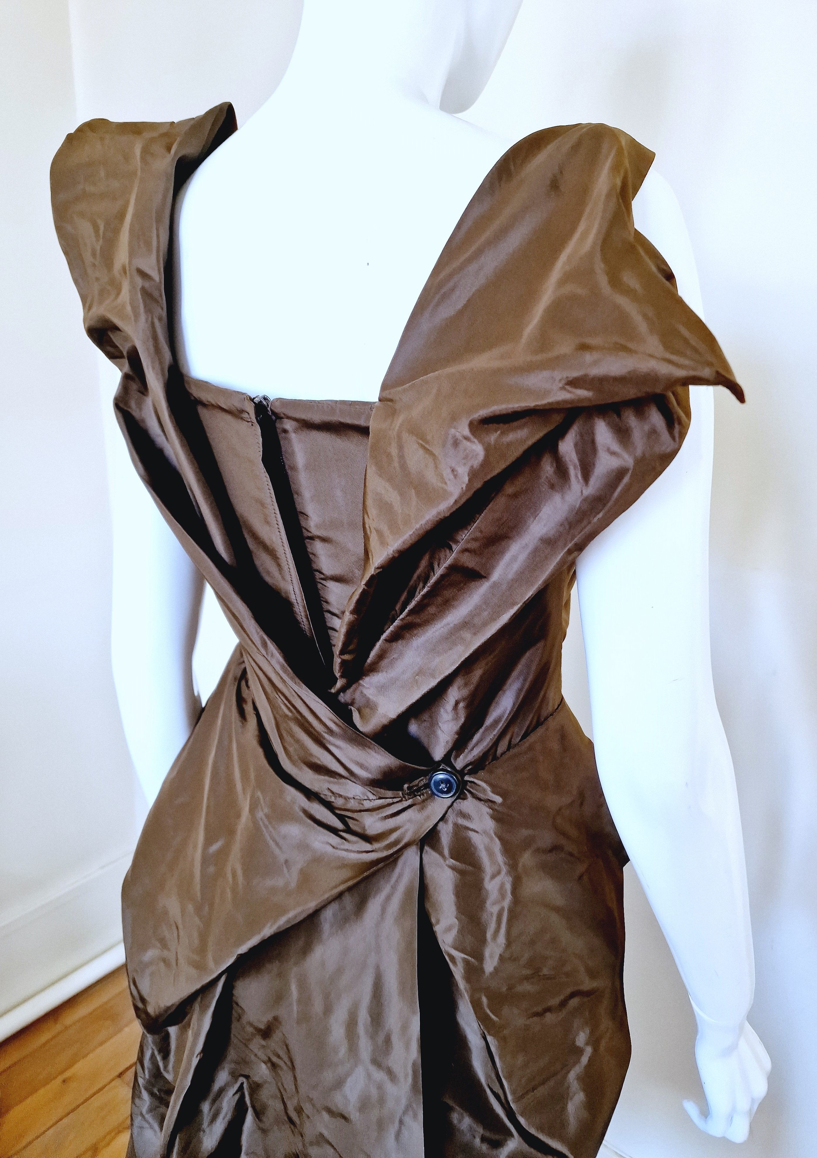 Vivienne Westwood Vivienne Westwood Bustier Corset Brown Taffeta Large Dress Size L / US 10 / IT 46 - 5 Thumbnail