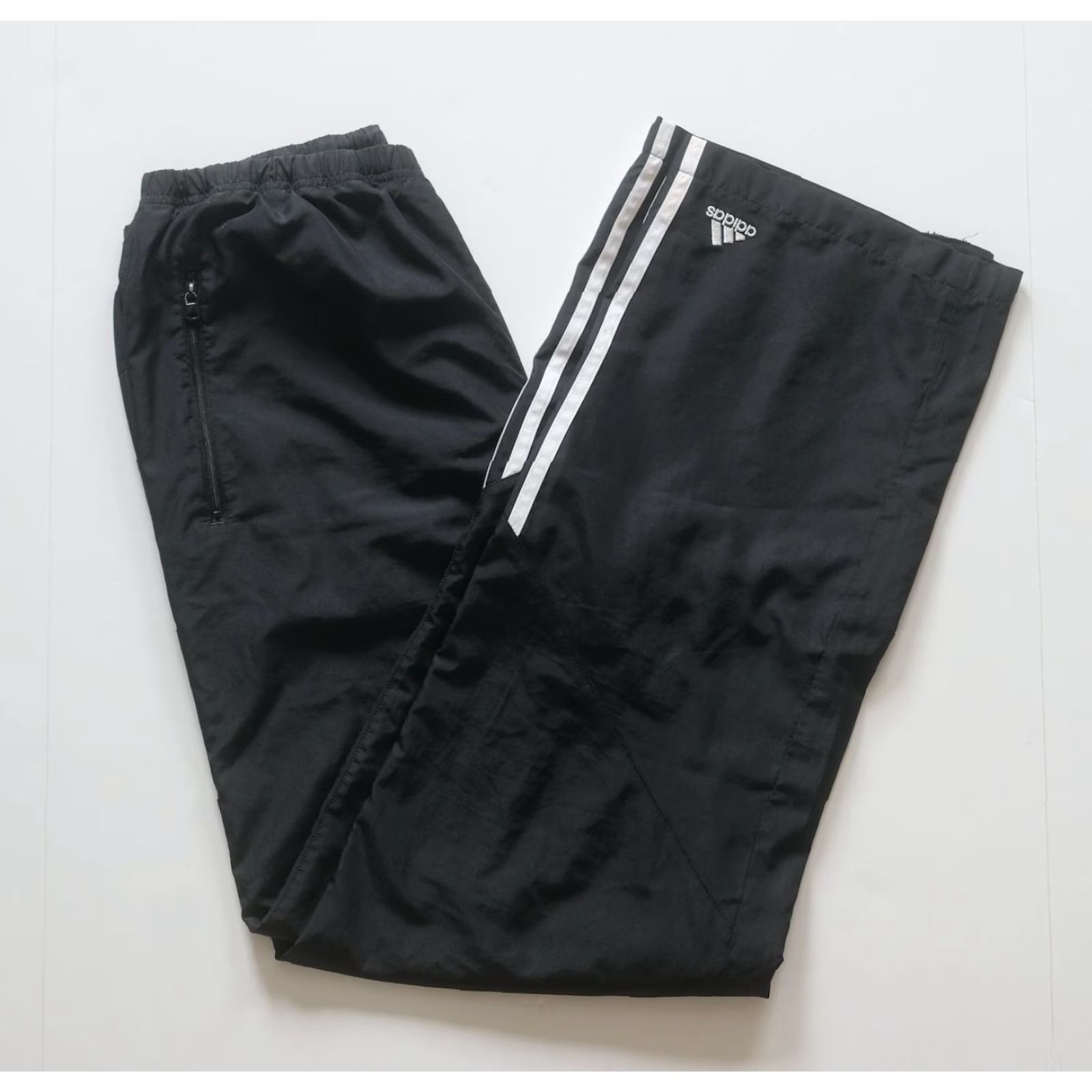 Adidas VINTAGE adidas Sweatpants Black VTG Retro 90s Y2K Wide-Leg Active Men SZ M 28x32 Jeans? Size US 31 - 4 Thumbnail