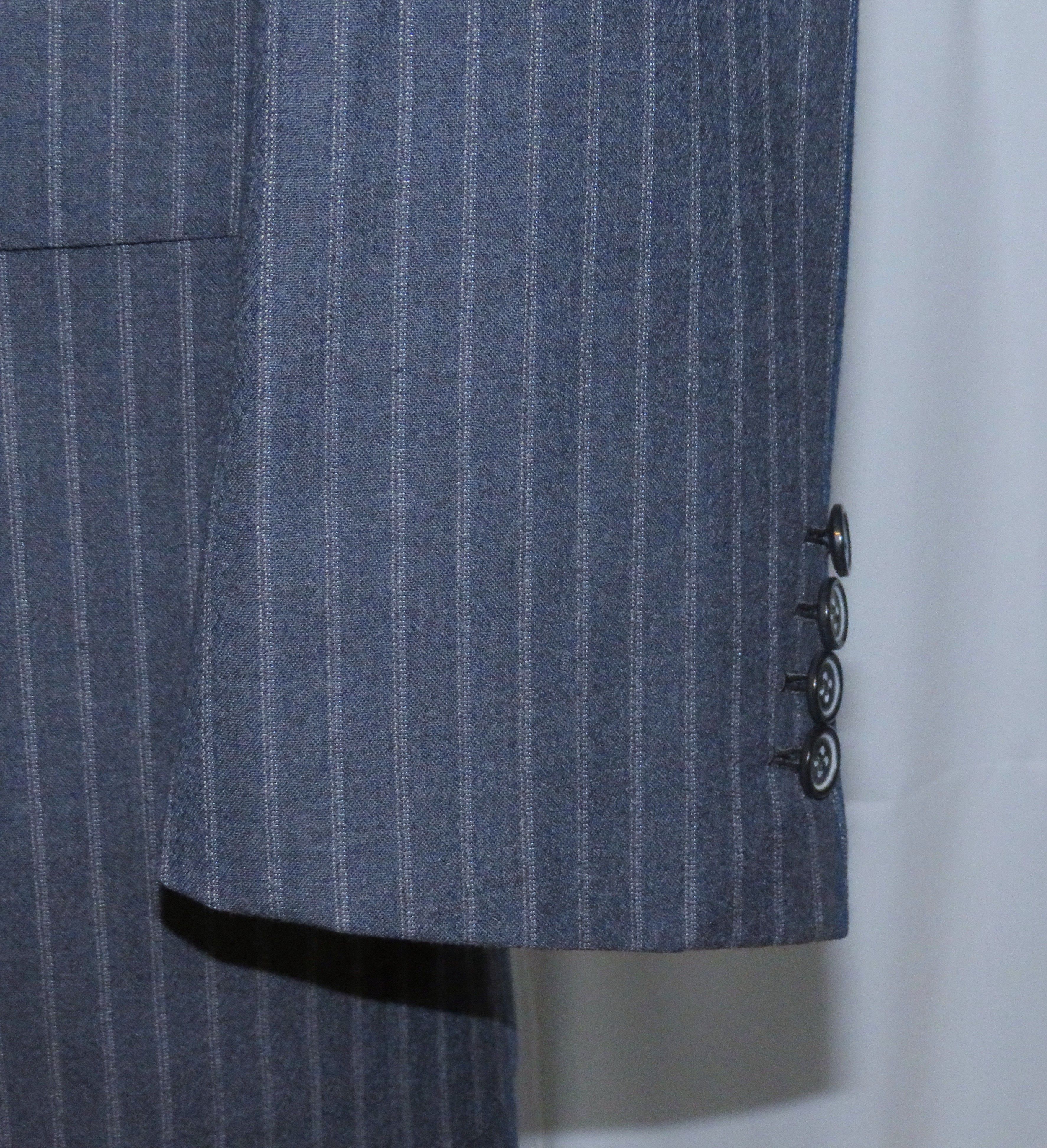 Brioni Nomentano Super 160 Custom Made Blue Striped Suit 42L NWT Size 42L - 10 Thumbnail