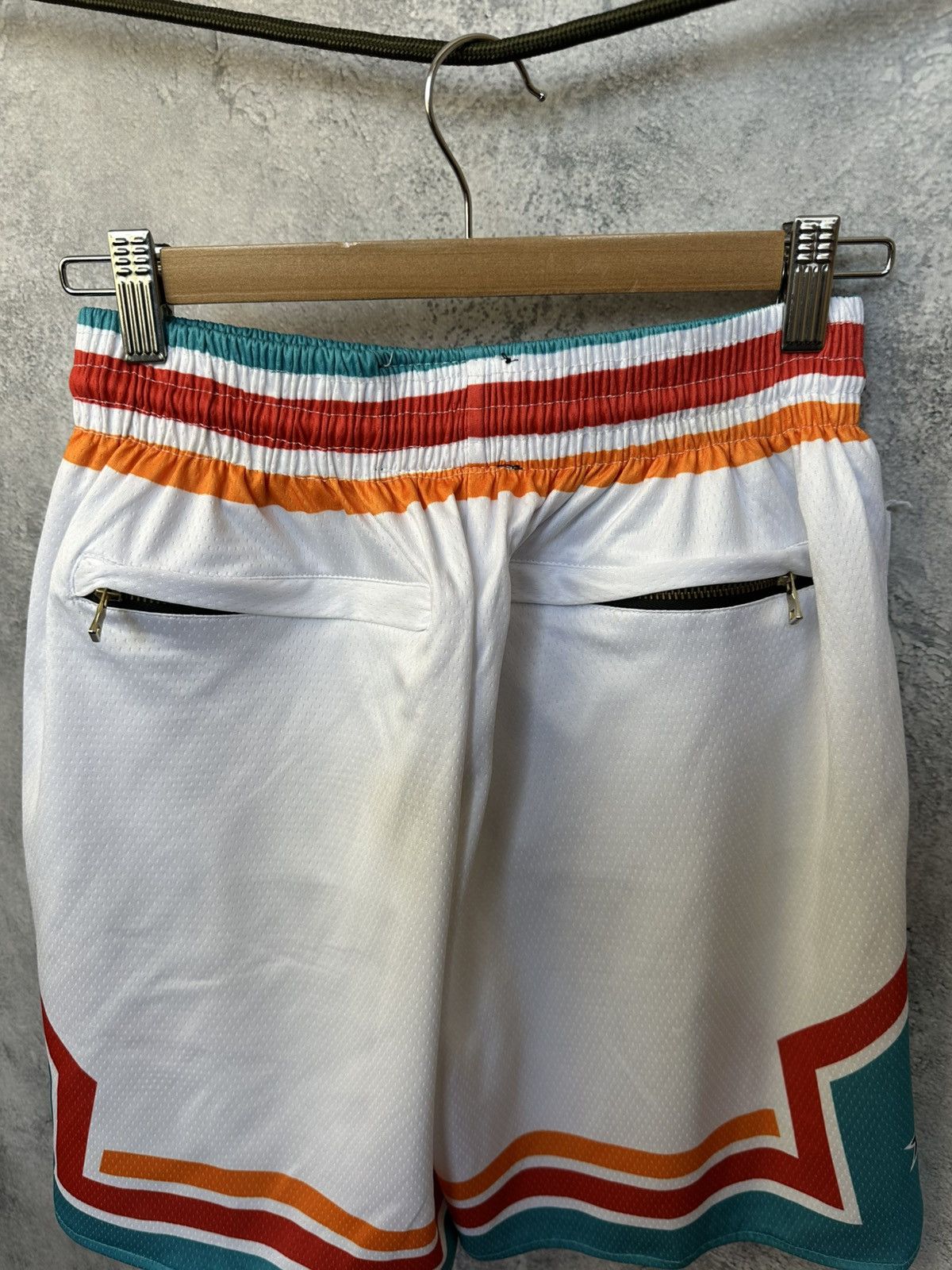 NBA × Vintage Just Don San Antonio Spurs Hardwood Classic Fiesta Shorts Size US 30 / EU 46 - 8 Thumbnail